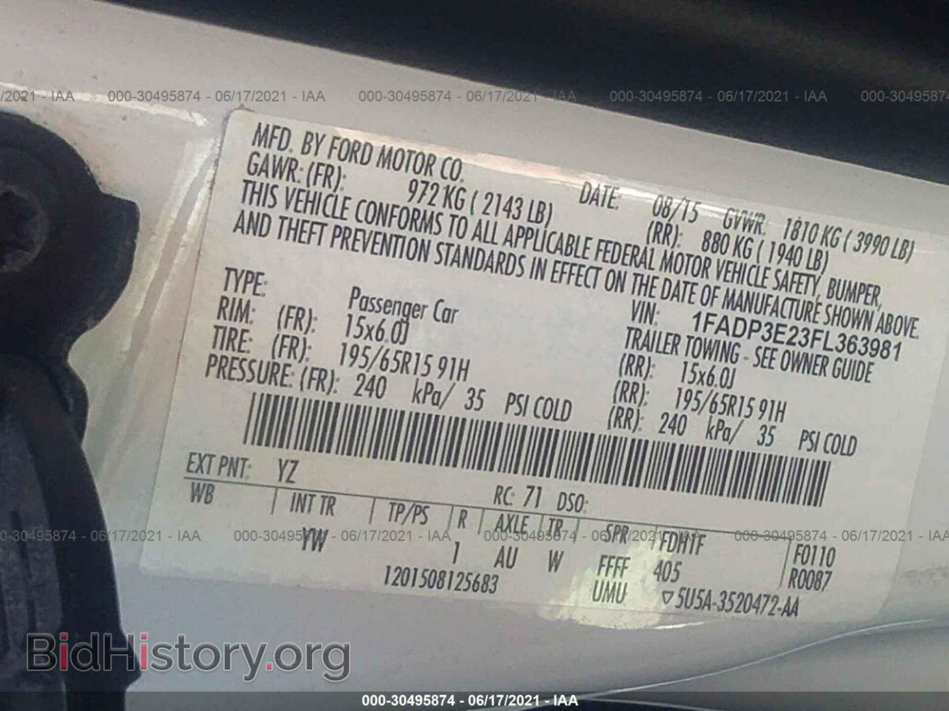 2015 FORD FOCUS - VIN: 1FADP3E23FL363981 - Фото 9