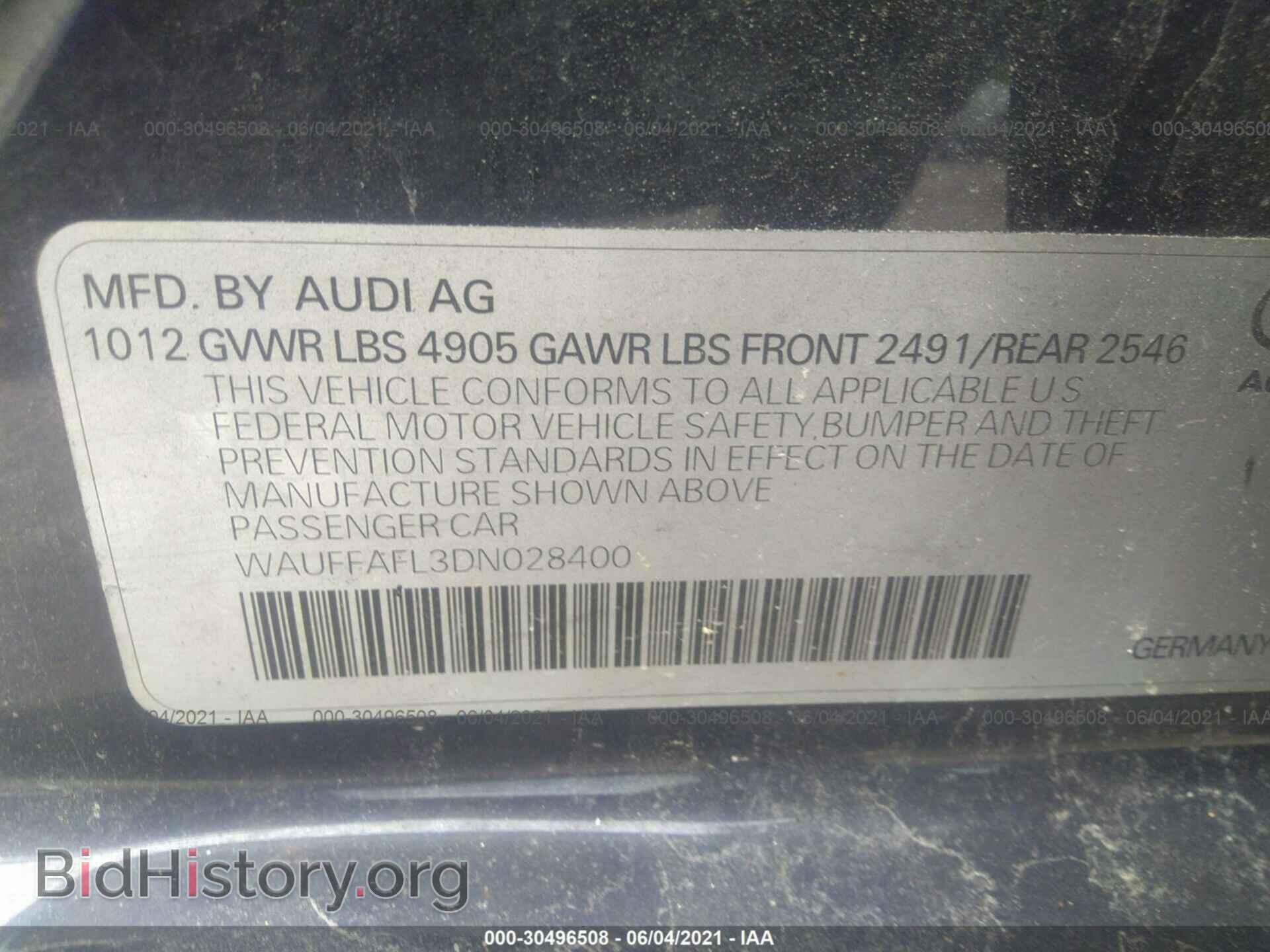 2013 AUDI A4 - VIN: WAUFFAFL3DN028400 - Photo 9