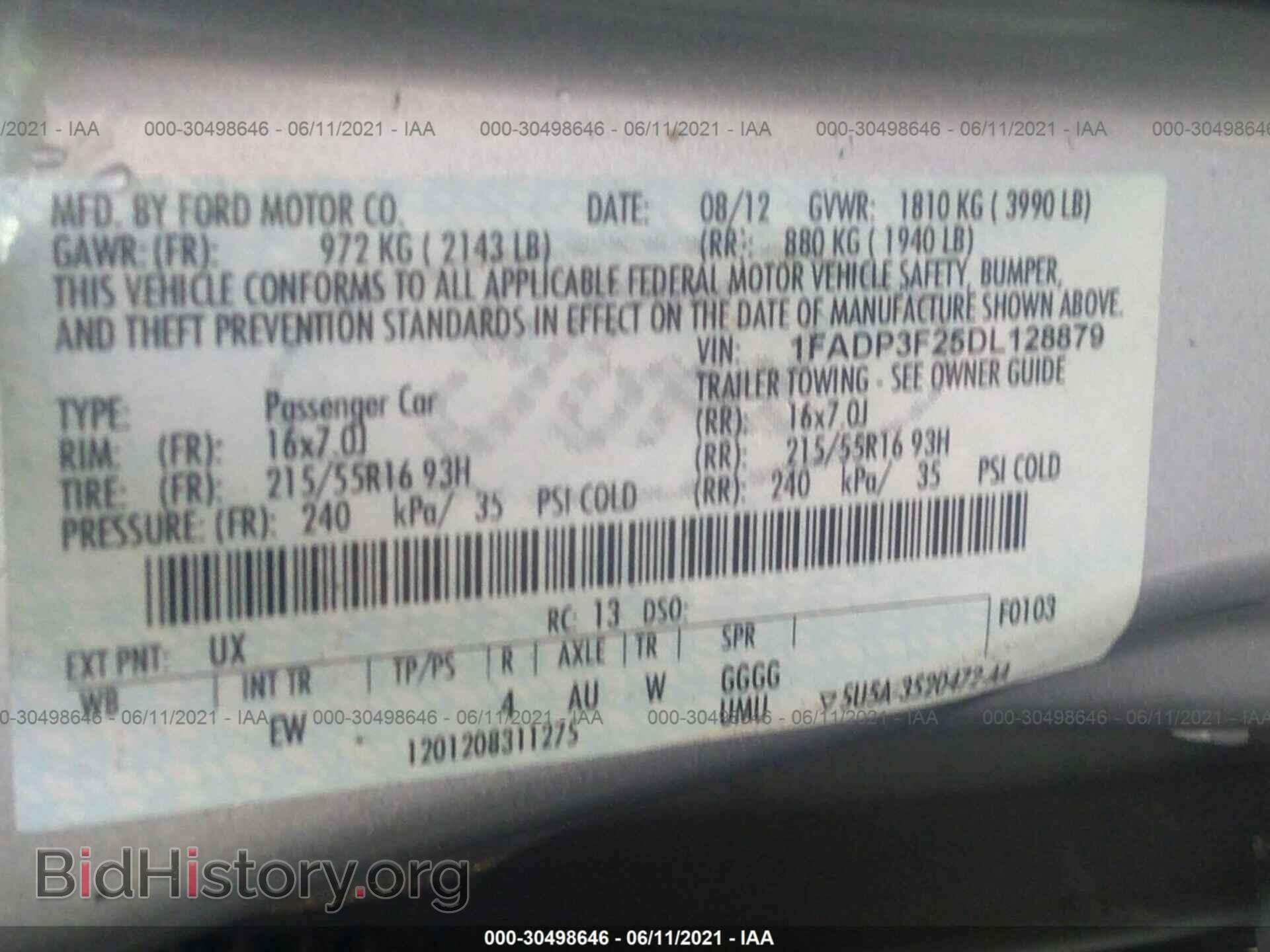 2013 FORD FOCUS - VIN: 1FADP3F25DL128879 - Фото 9