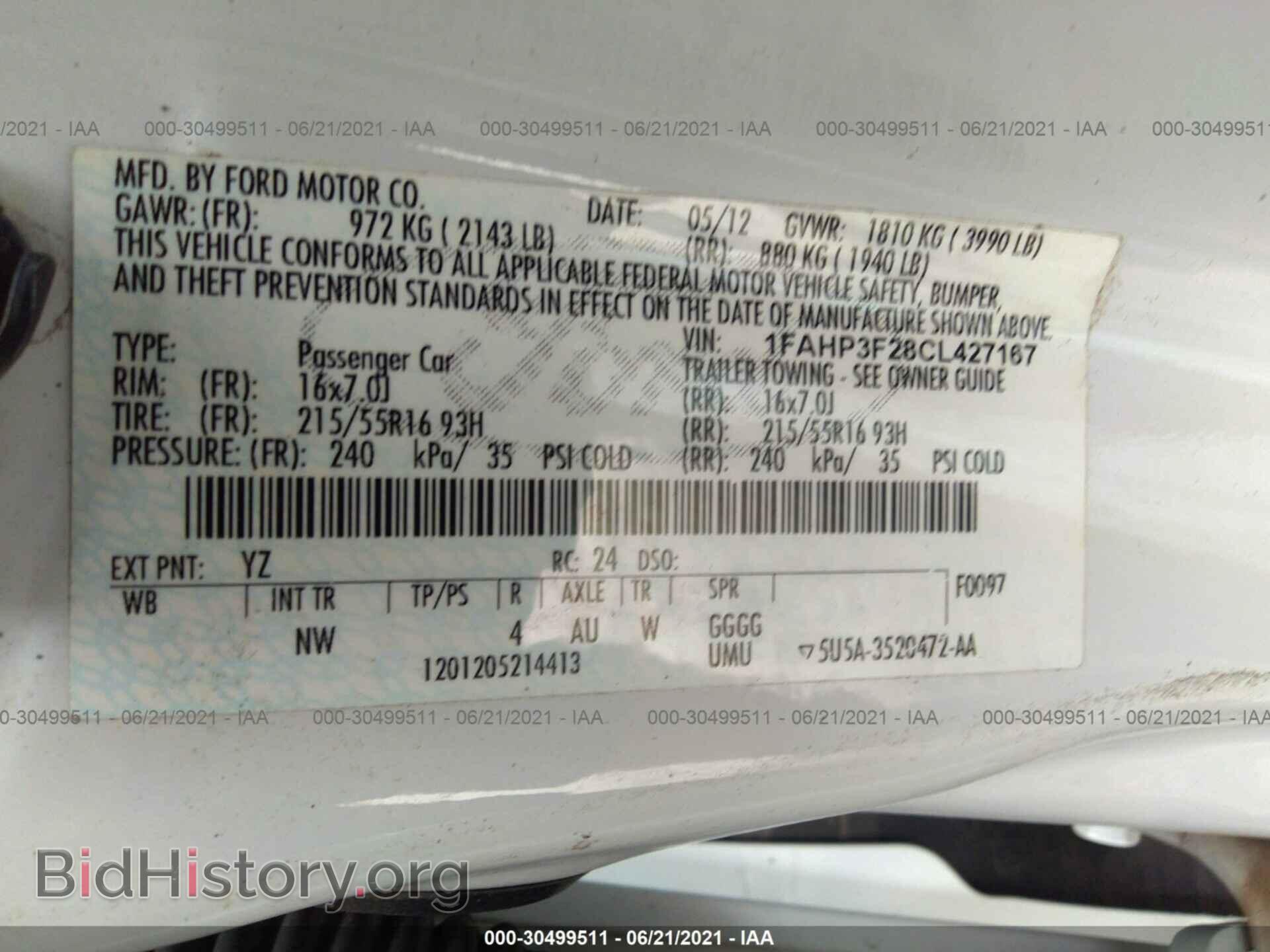 2012 FORD FOCUS - VIN: 1FAHP3F28CL427167 - Photo 9