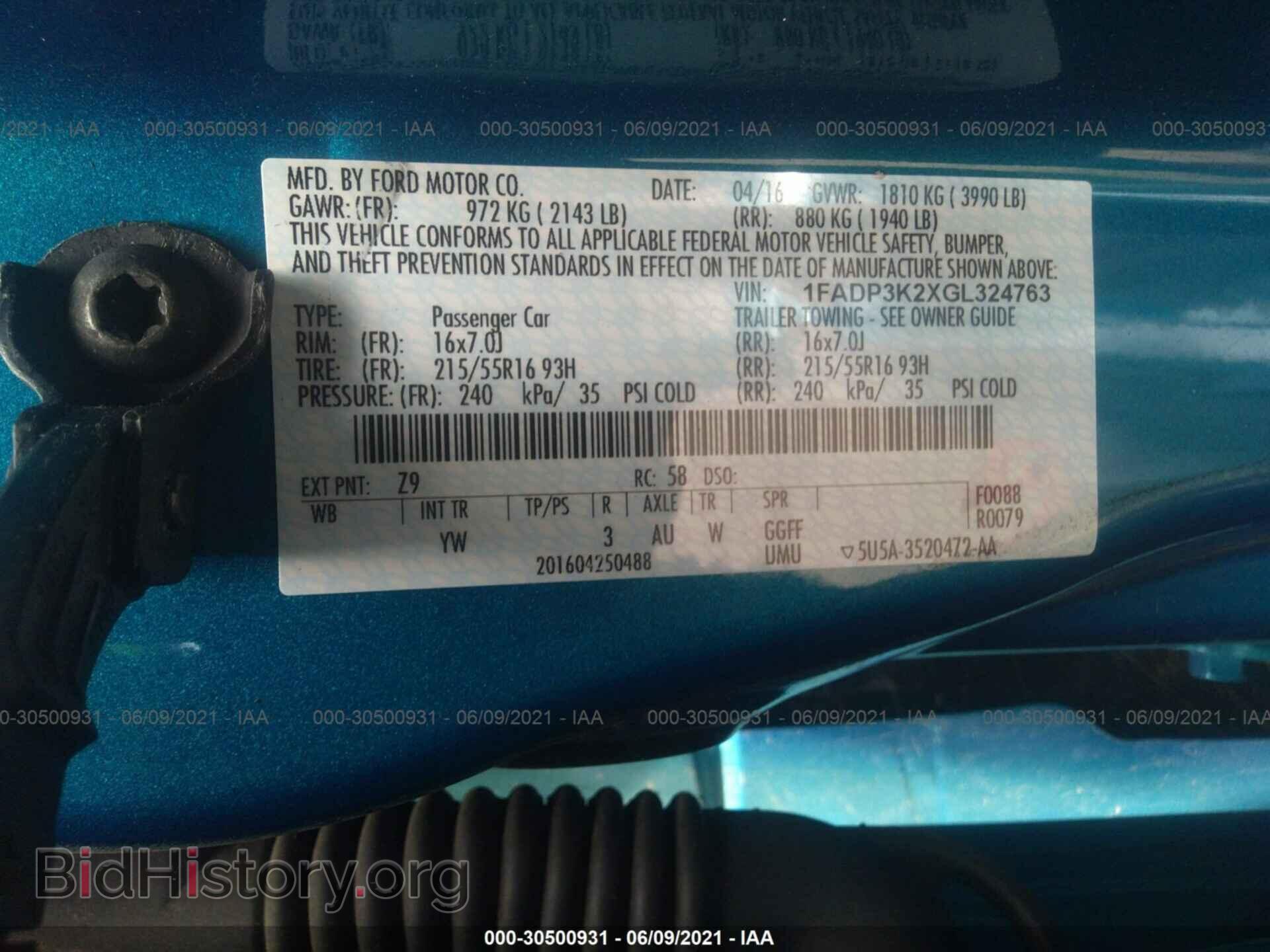 2016 FORD FOCUS - VIN: 1FADP3K2XGL324763 - Фото 9