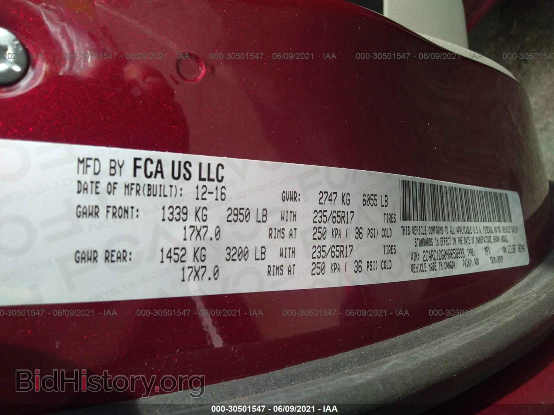 2017 CHRYSLER PACIFICA - VIN: 2C4RC1DG0HR658933 - Photo 9