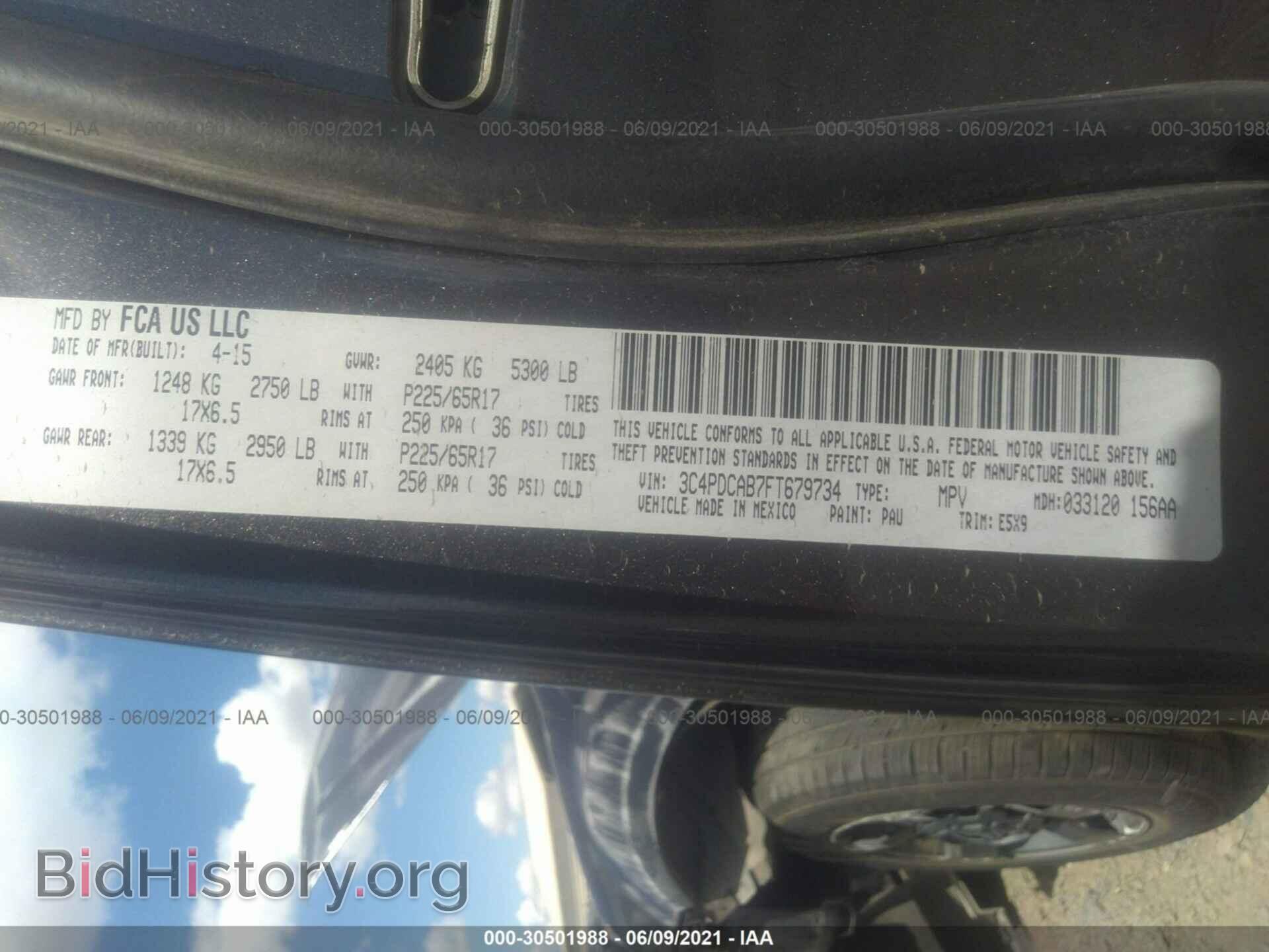 2015 DODGE JOURNEY - VIN: 3C4PDCAB7FT679734 - Photo 9