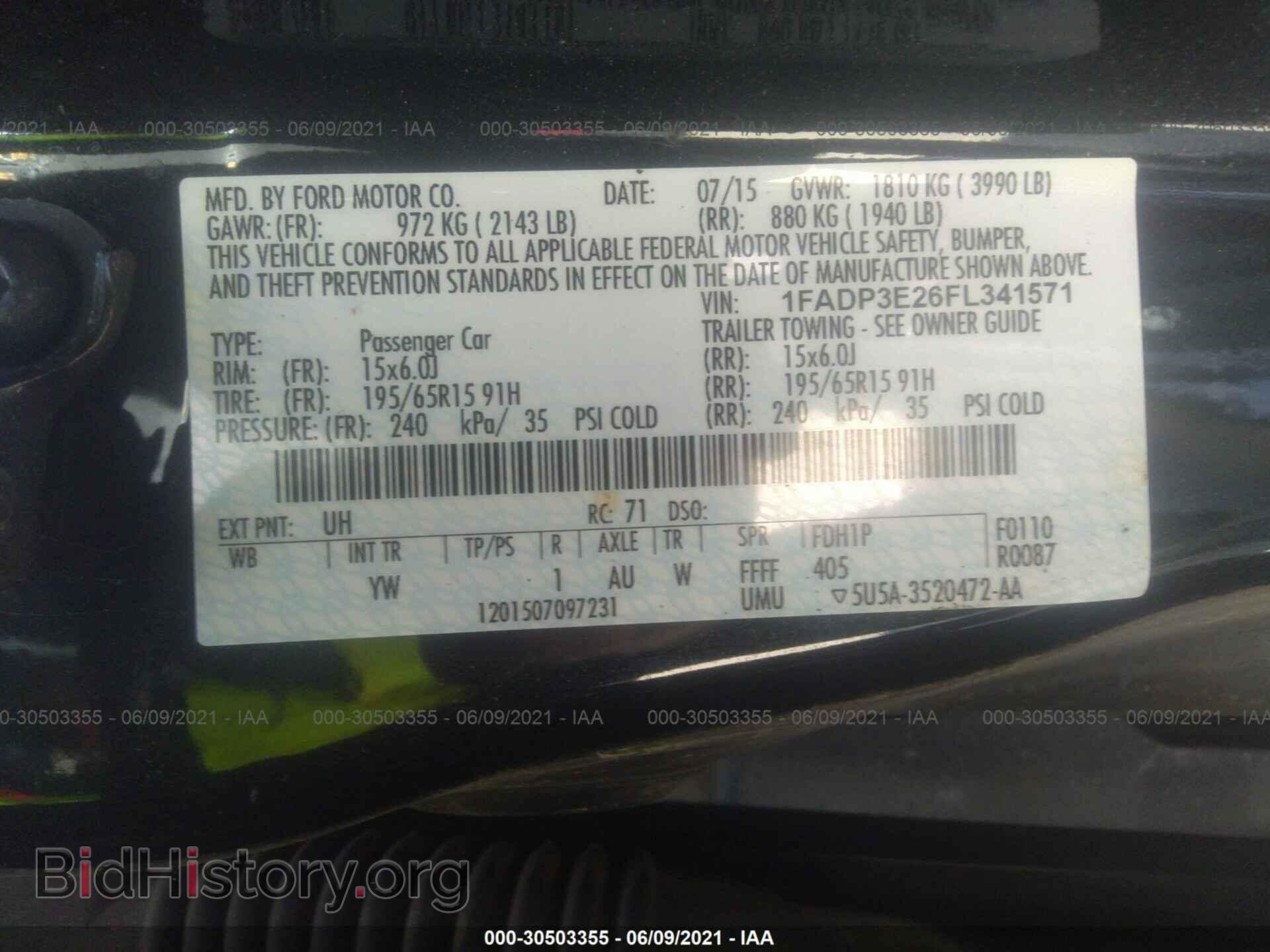 2015 FORD FOCUS - VIN: 1FADP3E26FL341571 - Фото 9