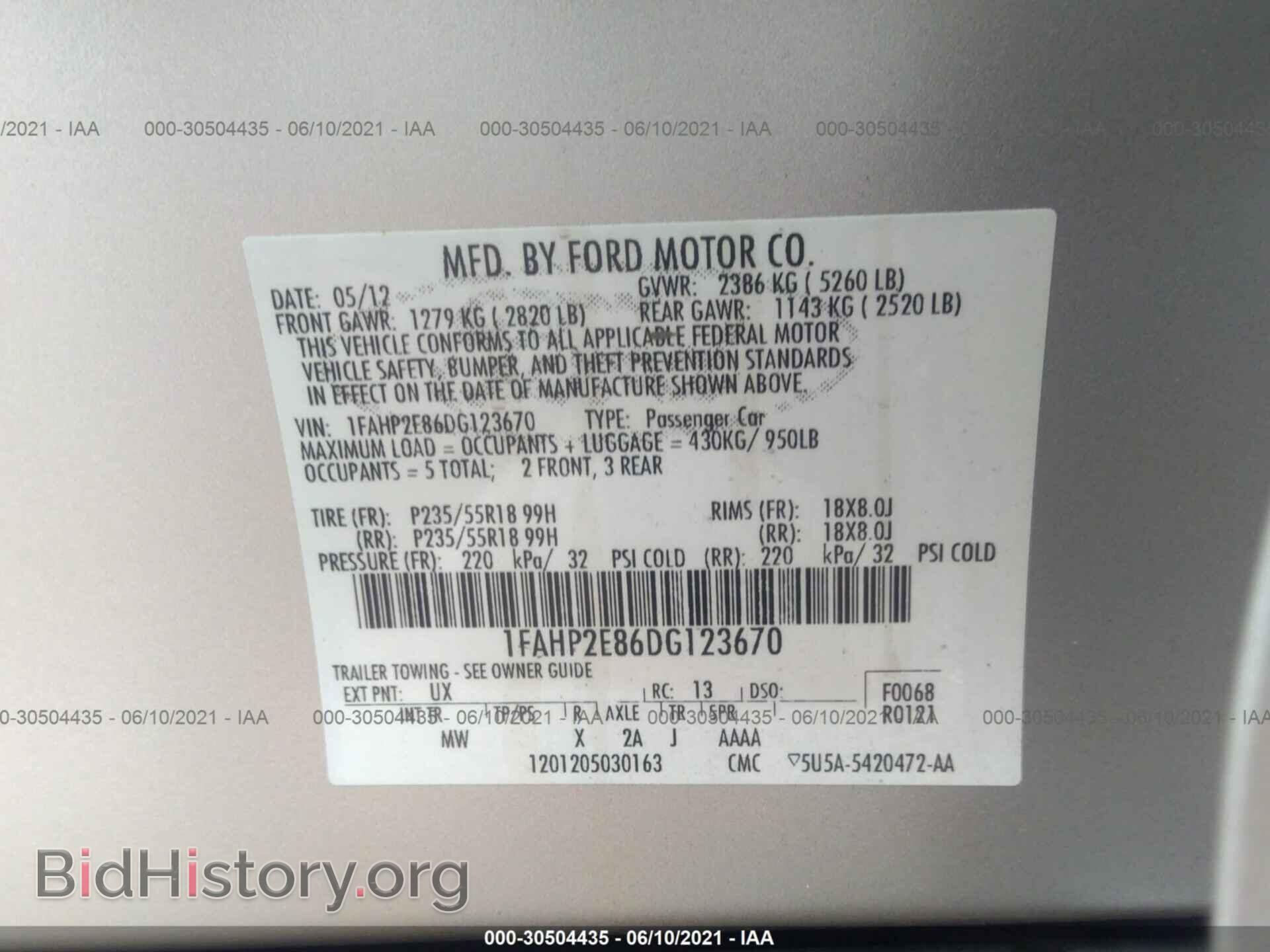 2013 FORD TAURUS - VIN: 1FAHP2E86DG123670 - Photo 9