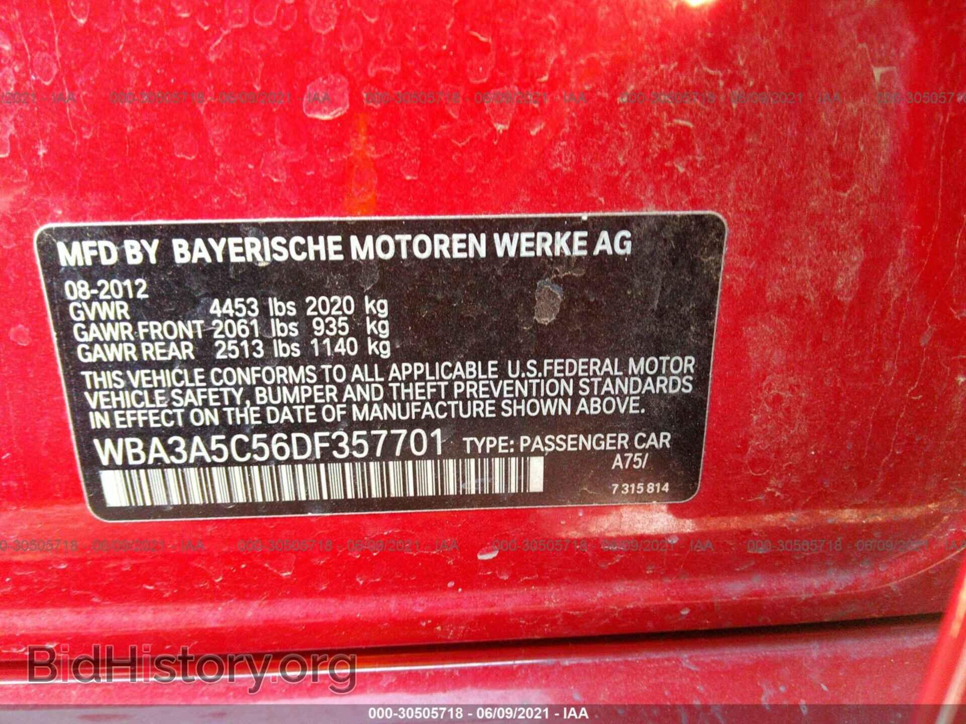 2013 BMW 3 SERIES - VIN: WBA3A5C56DF357701 - Фото 9