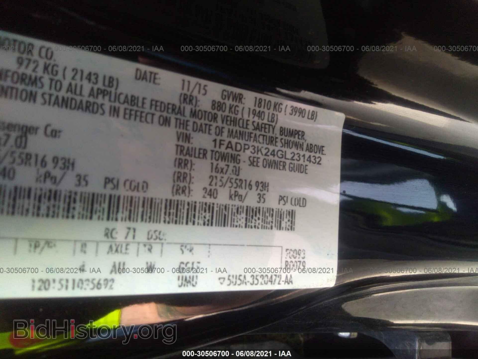2016 FORD FOCUS - VIN: 1FADP3K24GL231432 - Фото 9