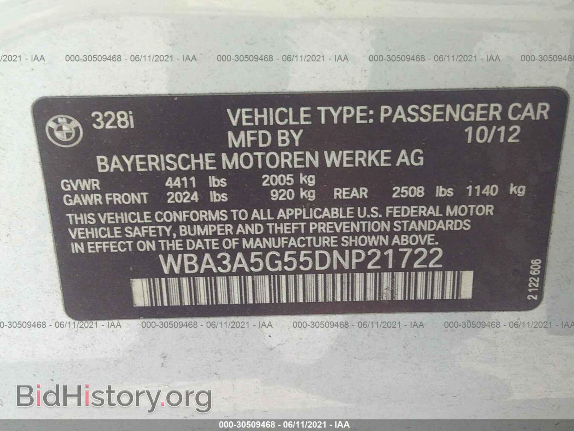 2013 BMW 3 SERIES - VIN: WBA3A5G55DNP21722 - Photo 9