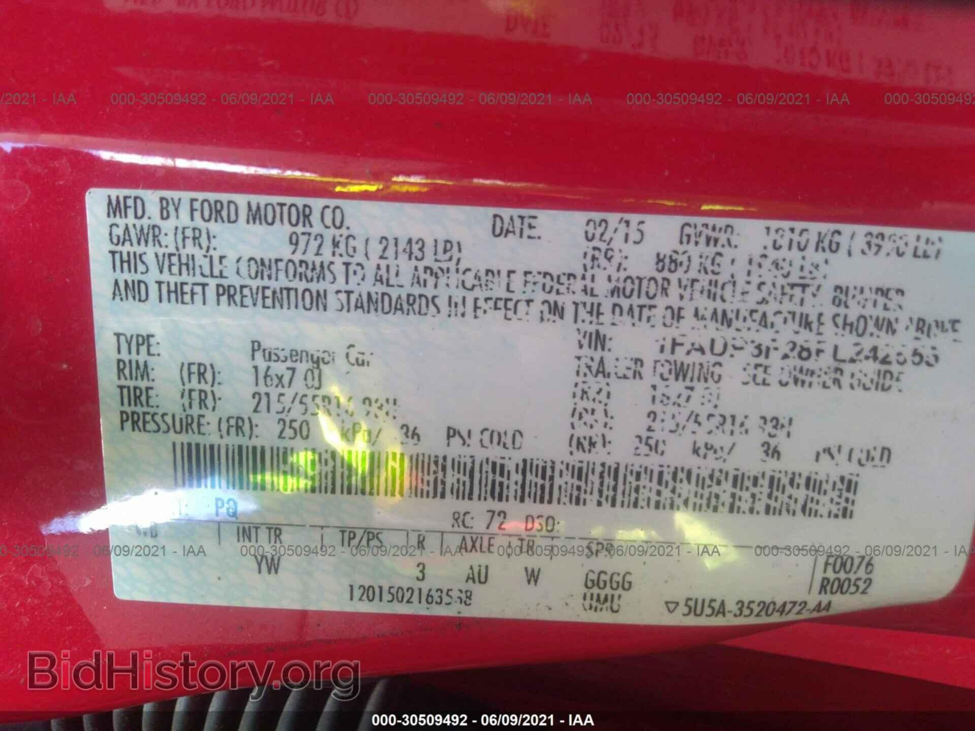 2015 FORD FOCUS - VIN: 1FADP3F28FL242555 - Фото 9