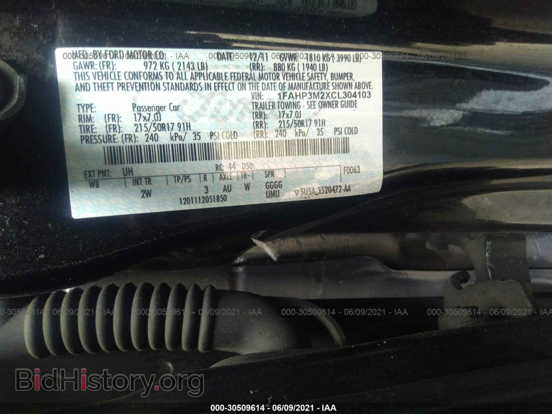 2012 FORD FOCUS - VIN: 1FAHP3M2XCL304103 - Фото 9
