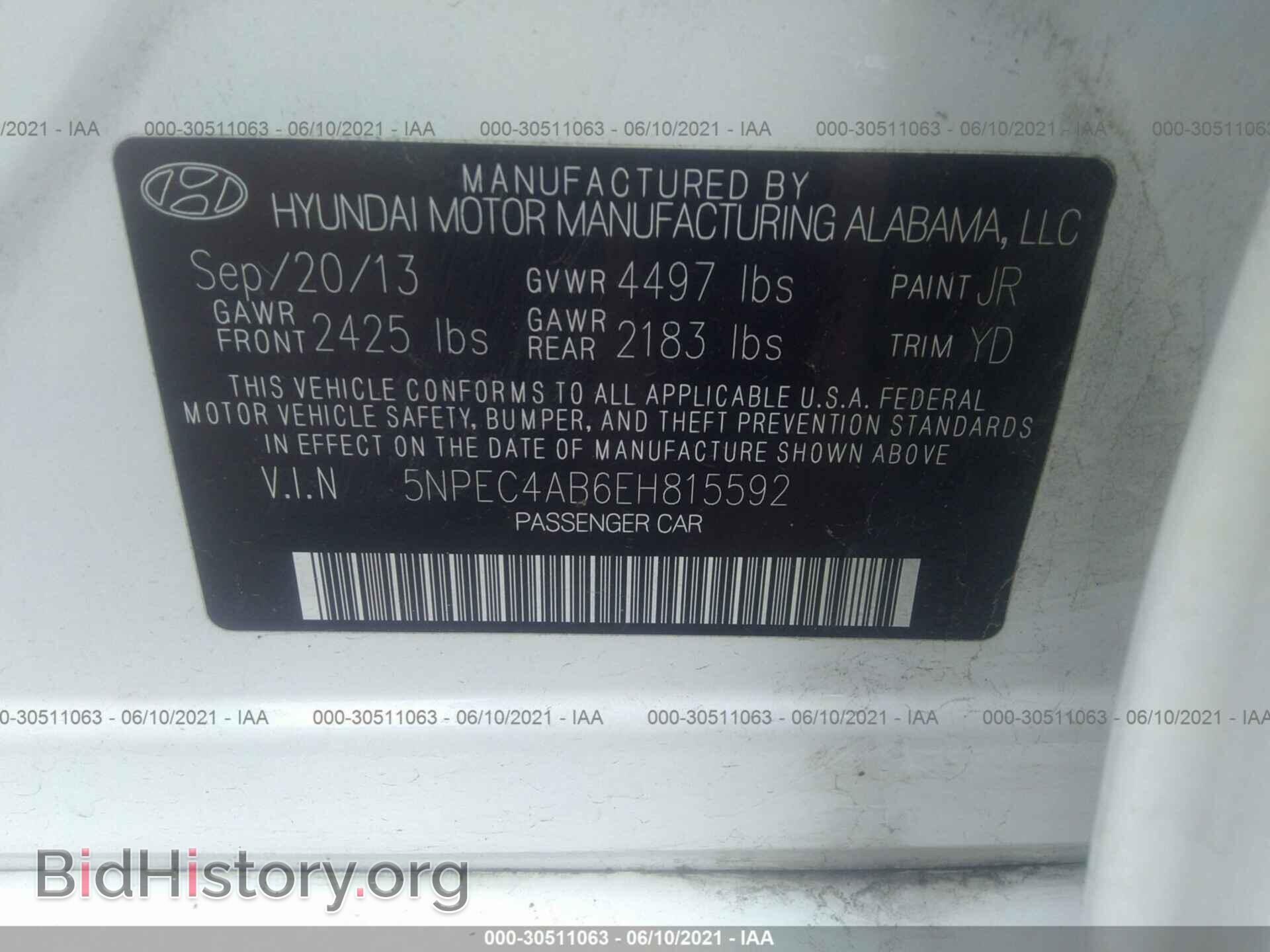 2014 HYUNDAI SONATA - VIN: 5NPEC4AB6EH815592 - Фото 9