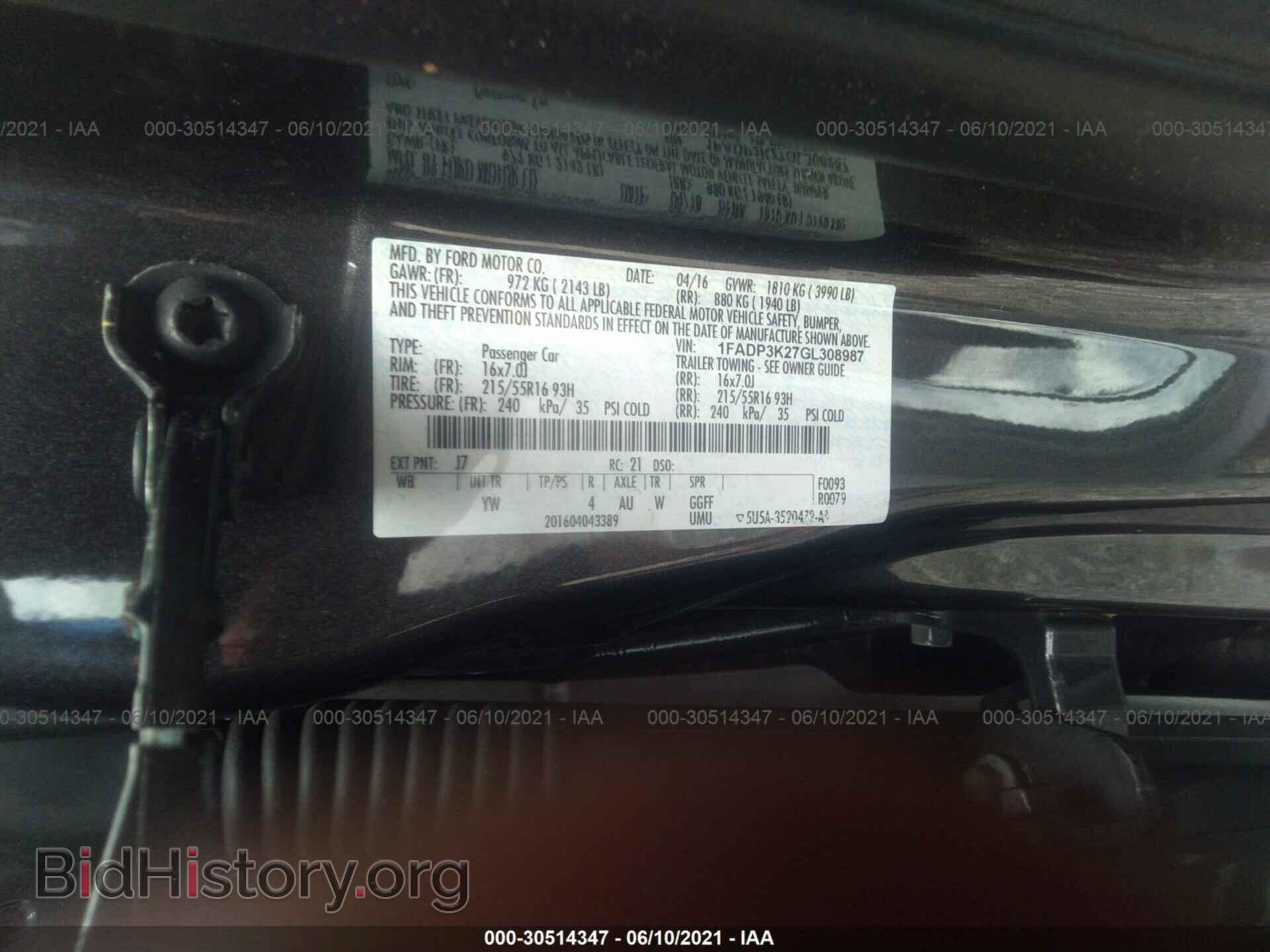 2016 FORD FOCUS - VIN: 1FADP3K27GL308987 - Photo 9