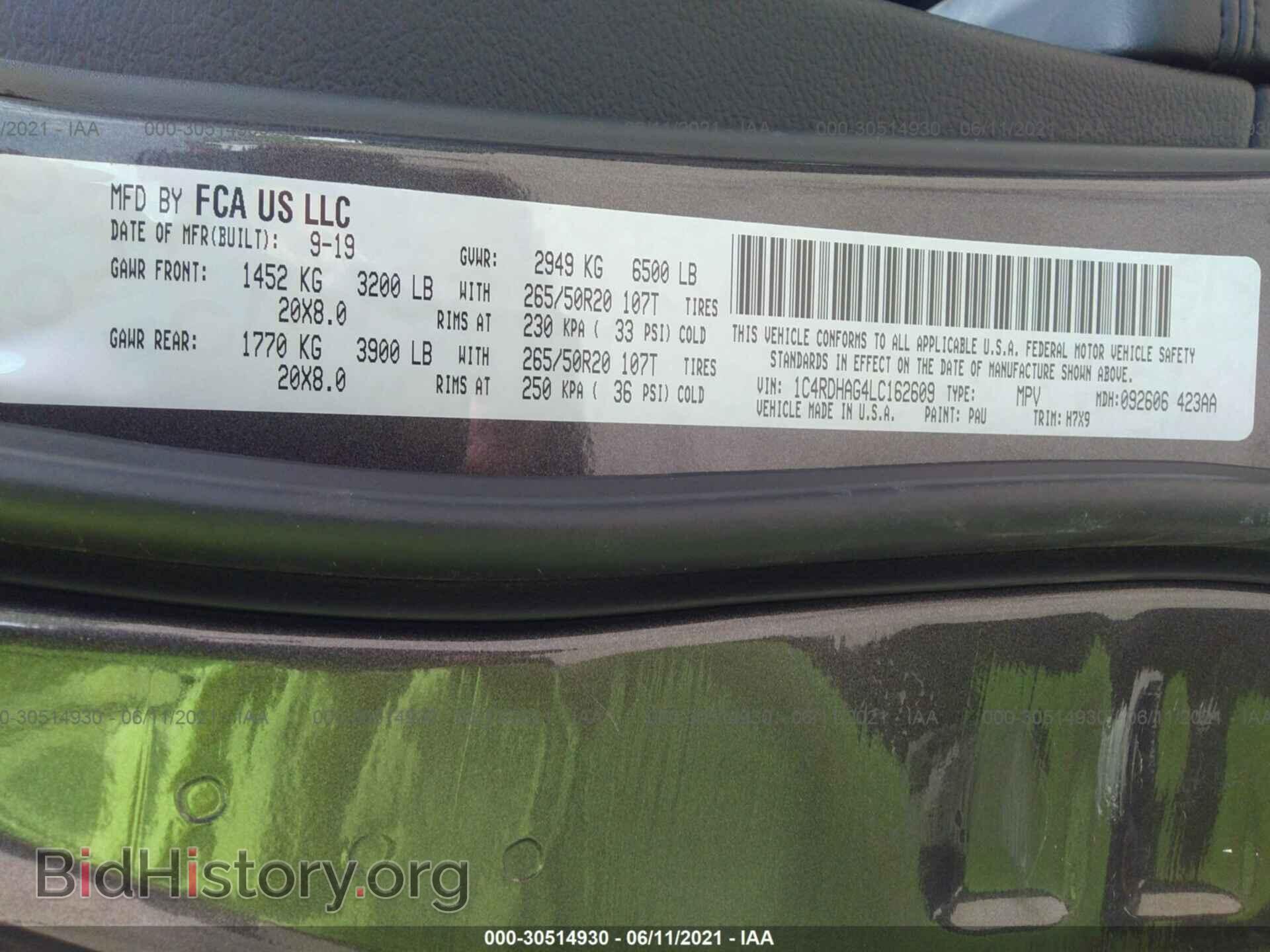 2020 DODGE DURANGO - VIN: 1C4RDHAG4LC162609 - Photo 9