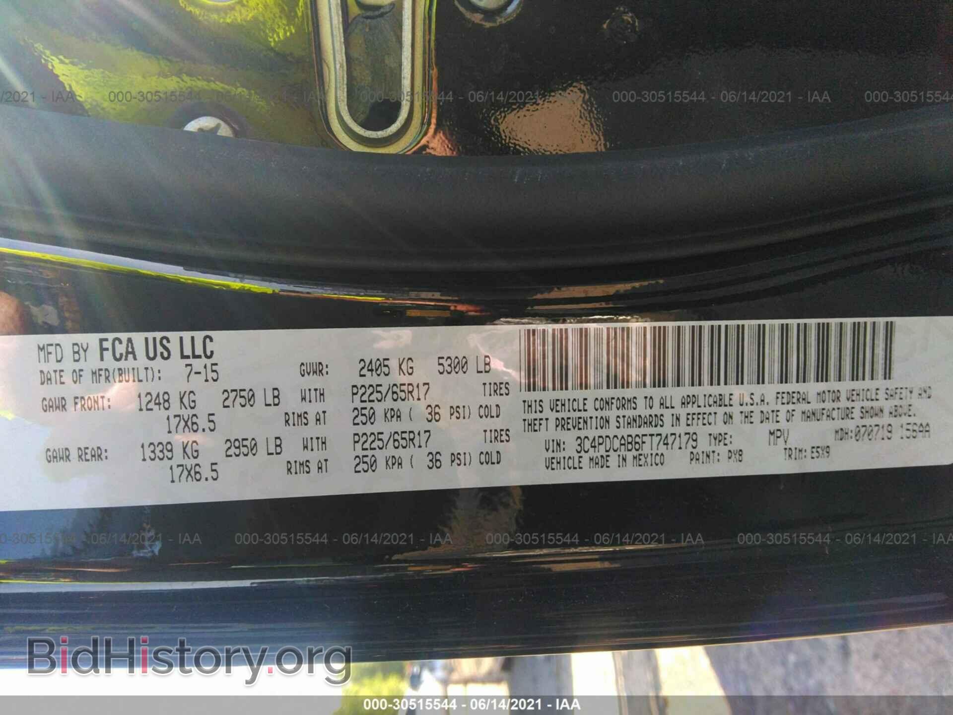 2015 DODGE JOURNEY - VIN: 3C4PDCAB6FT747179 - Фото 9