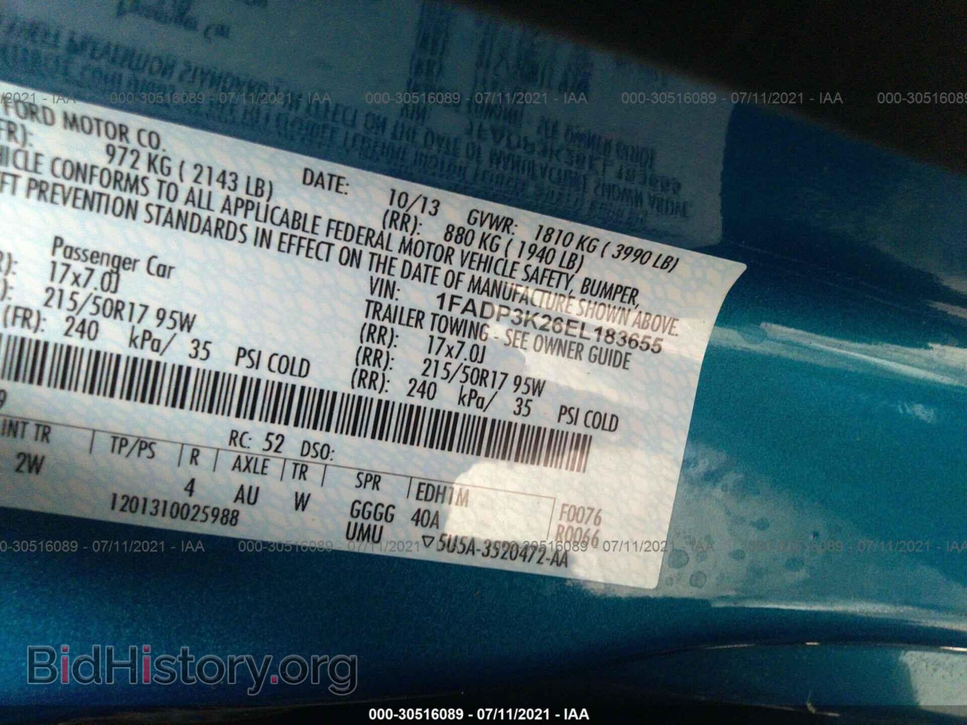 2014 FORD FOCUS - VIN: 1FADP3K26EL183655 - Photo 9