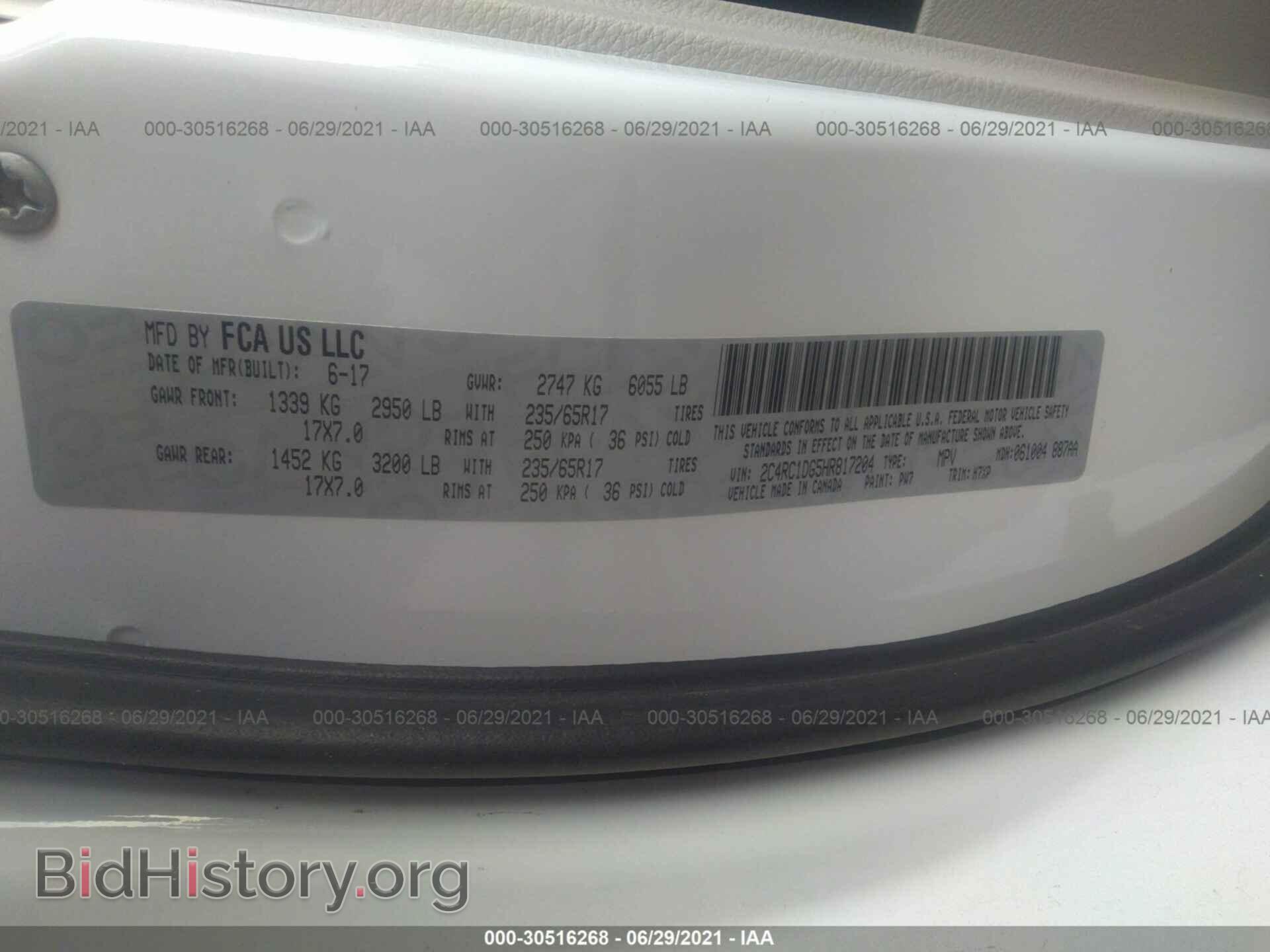 2017 CHRYSLER PACIFICA - VIN: 2C4RC1DG5HR817204 - Photo 9
