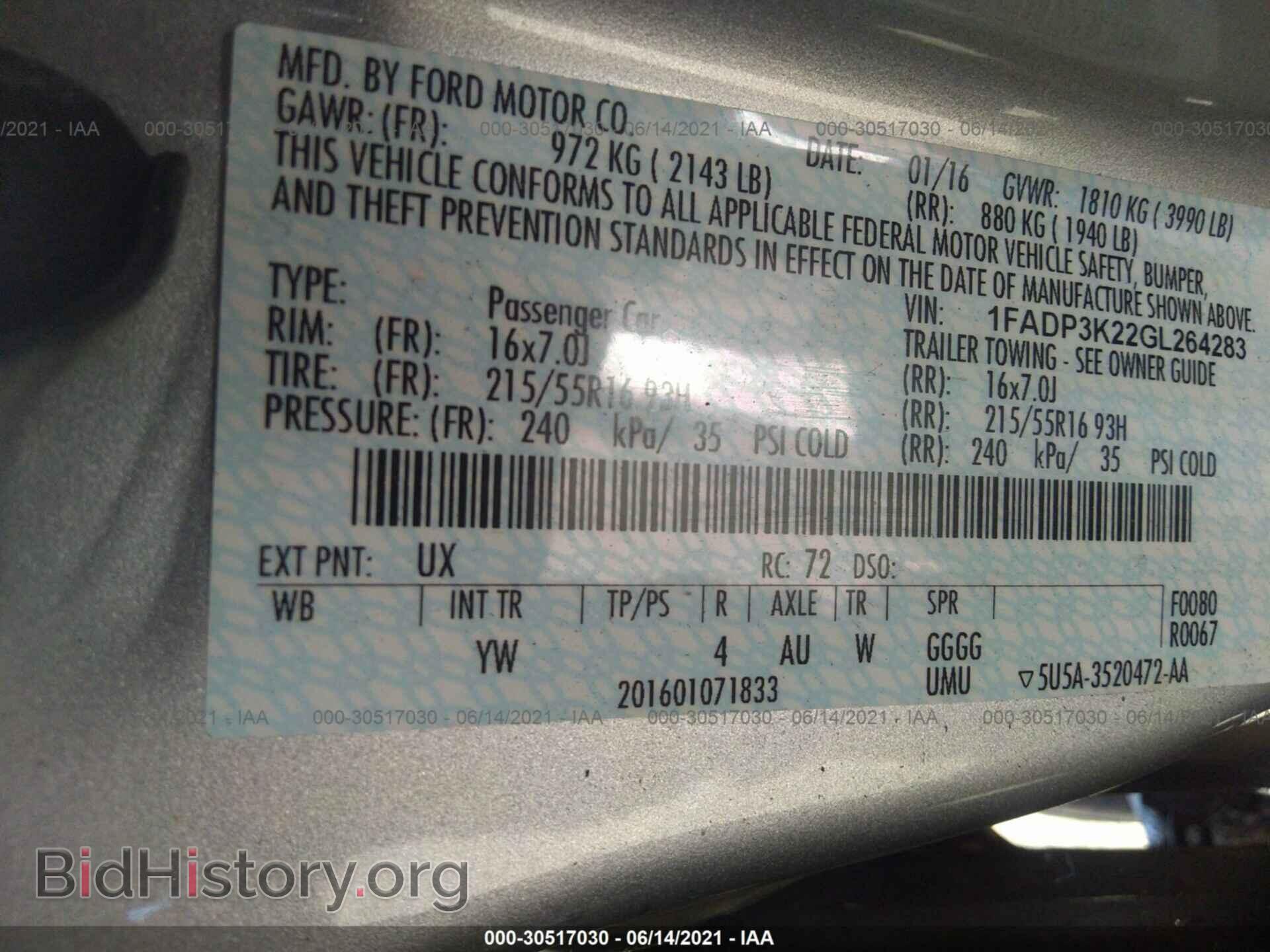 2016 FORD FOCUS - VIN: 1FADP3K22GL264283 - Photo 9