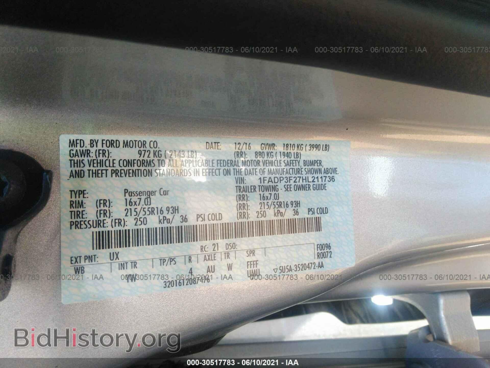 2017 FORD FOCUS - VIN: 1FADP3F27HL211736 - Photo 9