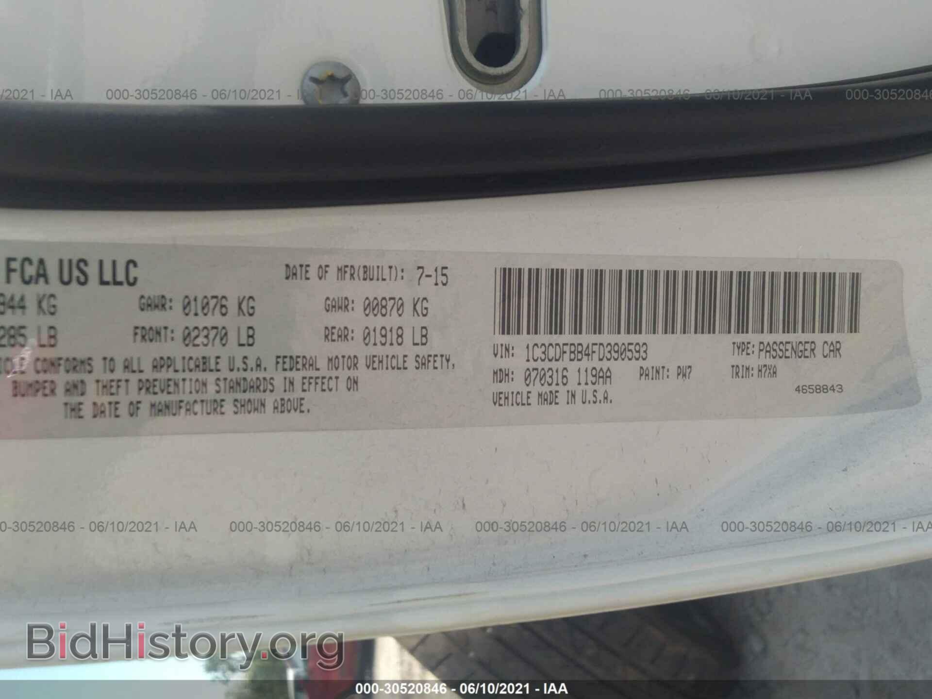 2015 DODGE DART - VIN: 1C3CDFBB4FD390593 - Фото 9