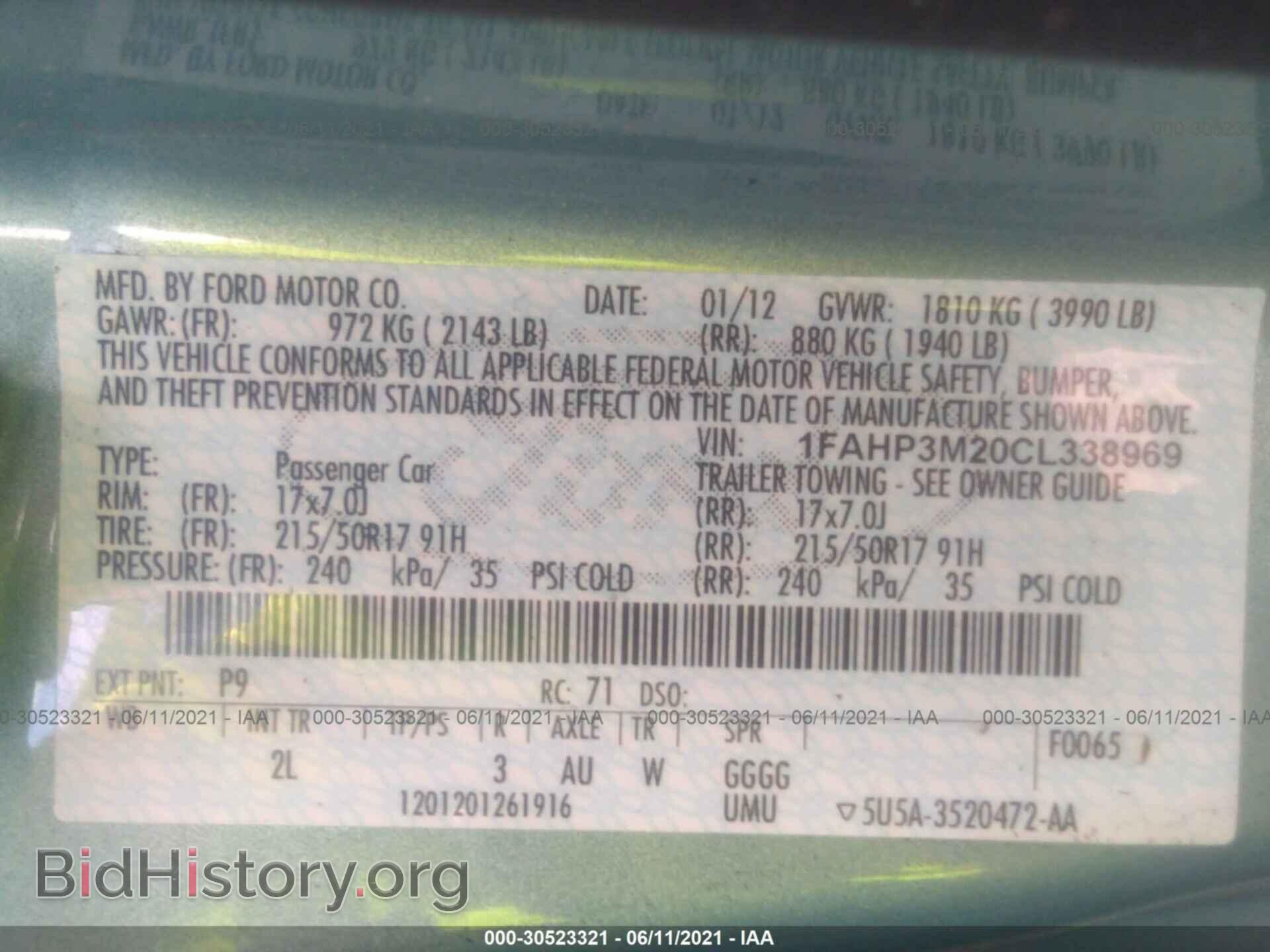 2012 FORD FOCUS - VIN: 1FAHP3M20CL338969 - Photo 9