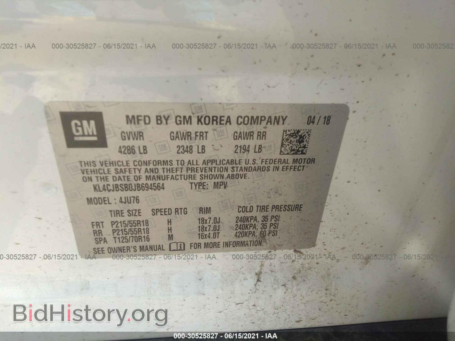 2018 BUICK ENCORE - VIN: KL4CJBSB0JB694564 - Фото 9