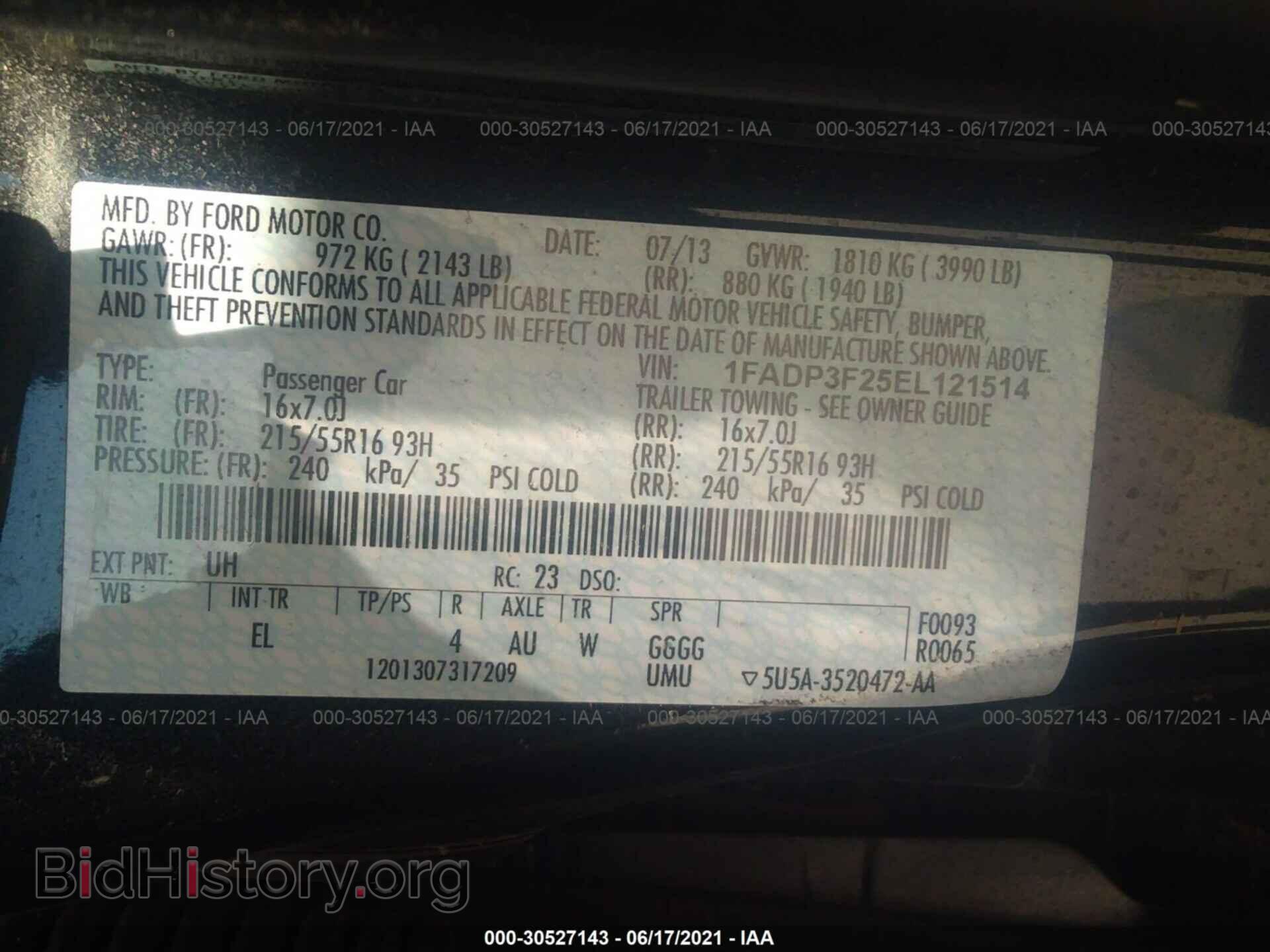 2014 FORD FOCUS - VIN: 1FADP3F25EL121514 - Фото 9