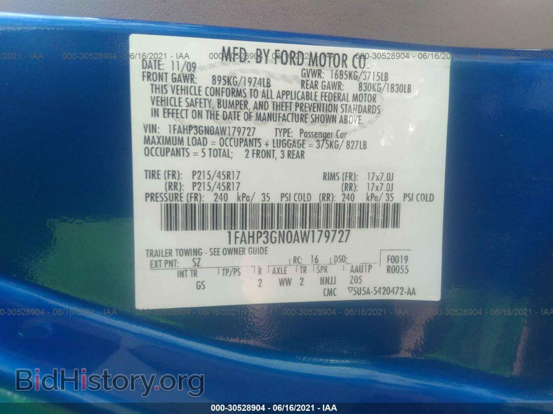 2010 FORD FOCUS - VIN: 1FAHP3GN0AW179727 - Фото 9