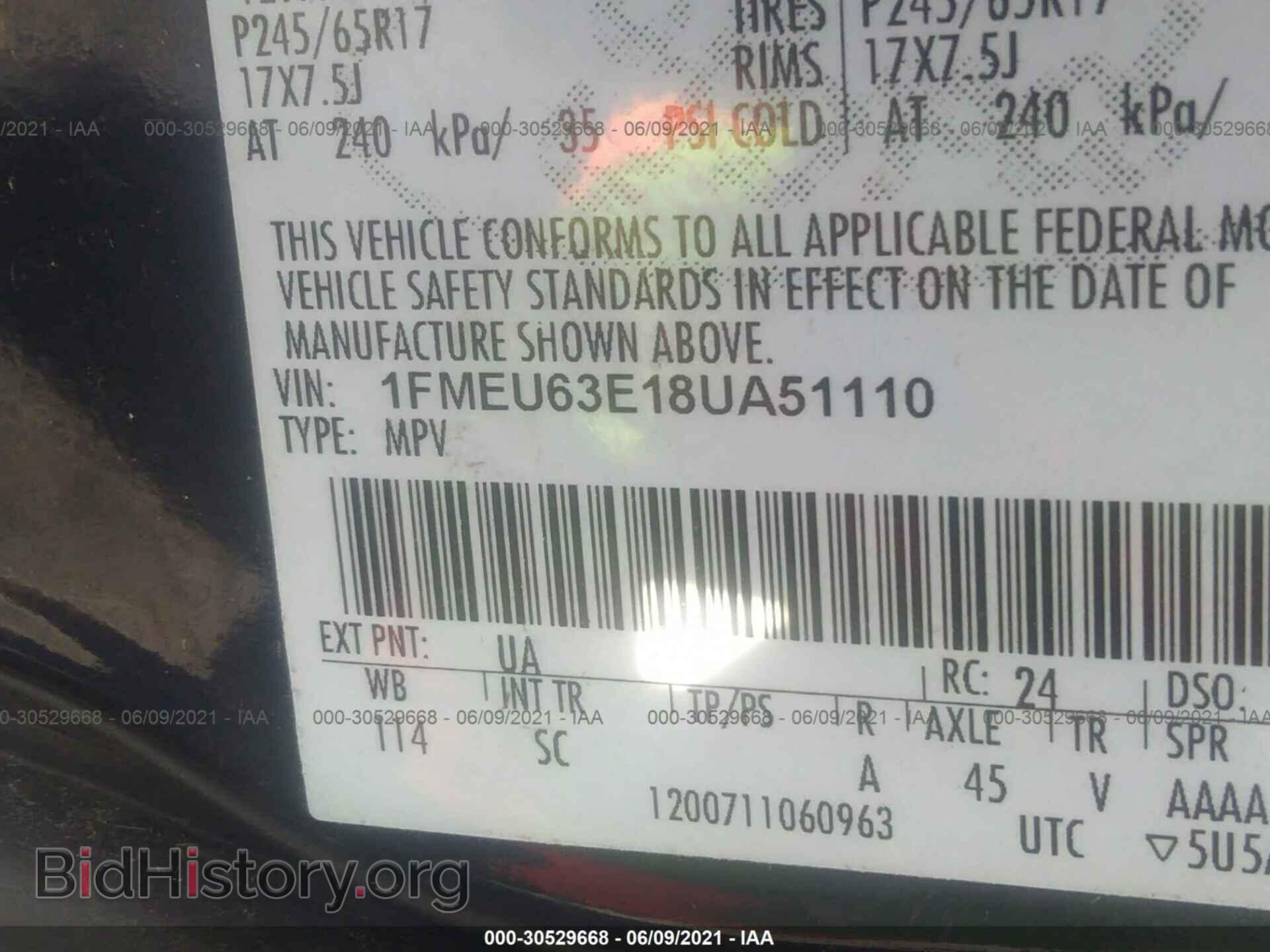 2008 FORD EXPLORER - VIN: 1FMEU63E18UA51110 - Фото 9