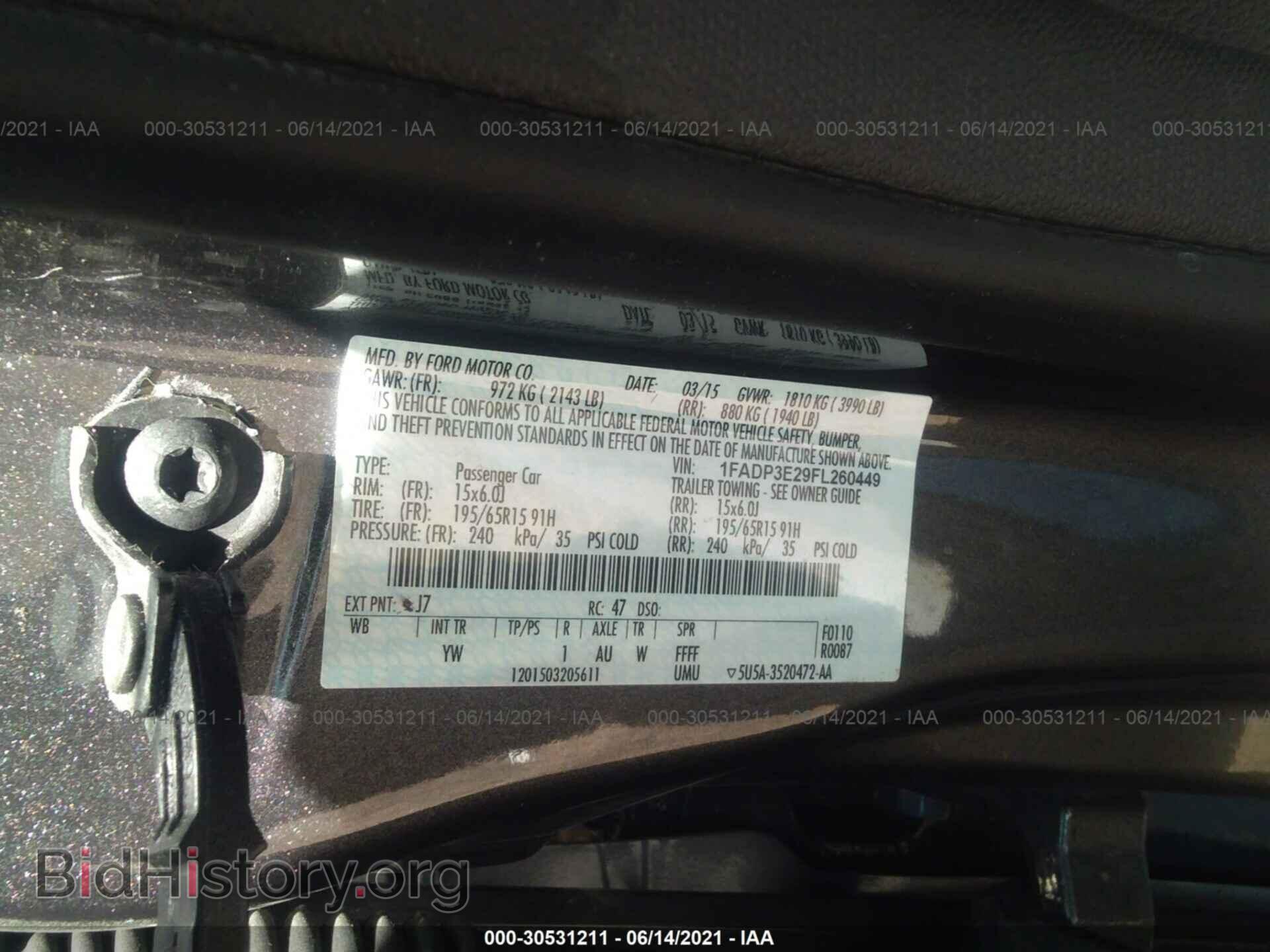 2015 FORD FOCUS - VIN: 1FADP3E29FL260449 - Фото 9