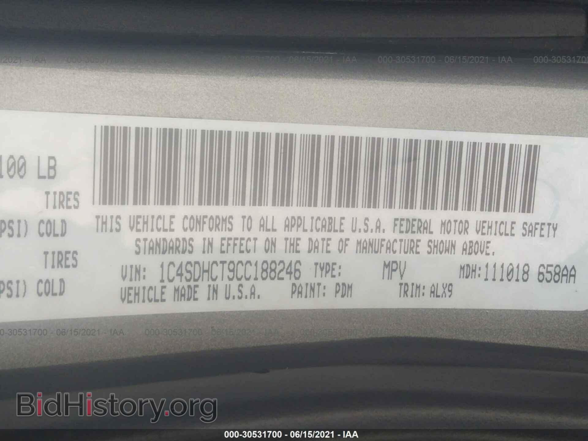 2012 DODGE DURANGO - VIN: 1C4SDHCT9CC188246 - Photo 9
