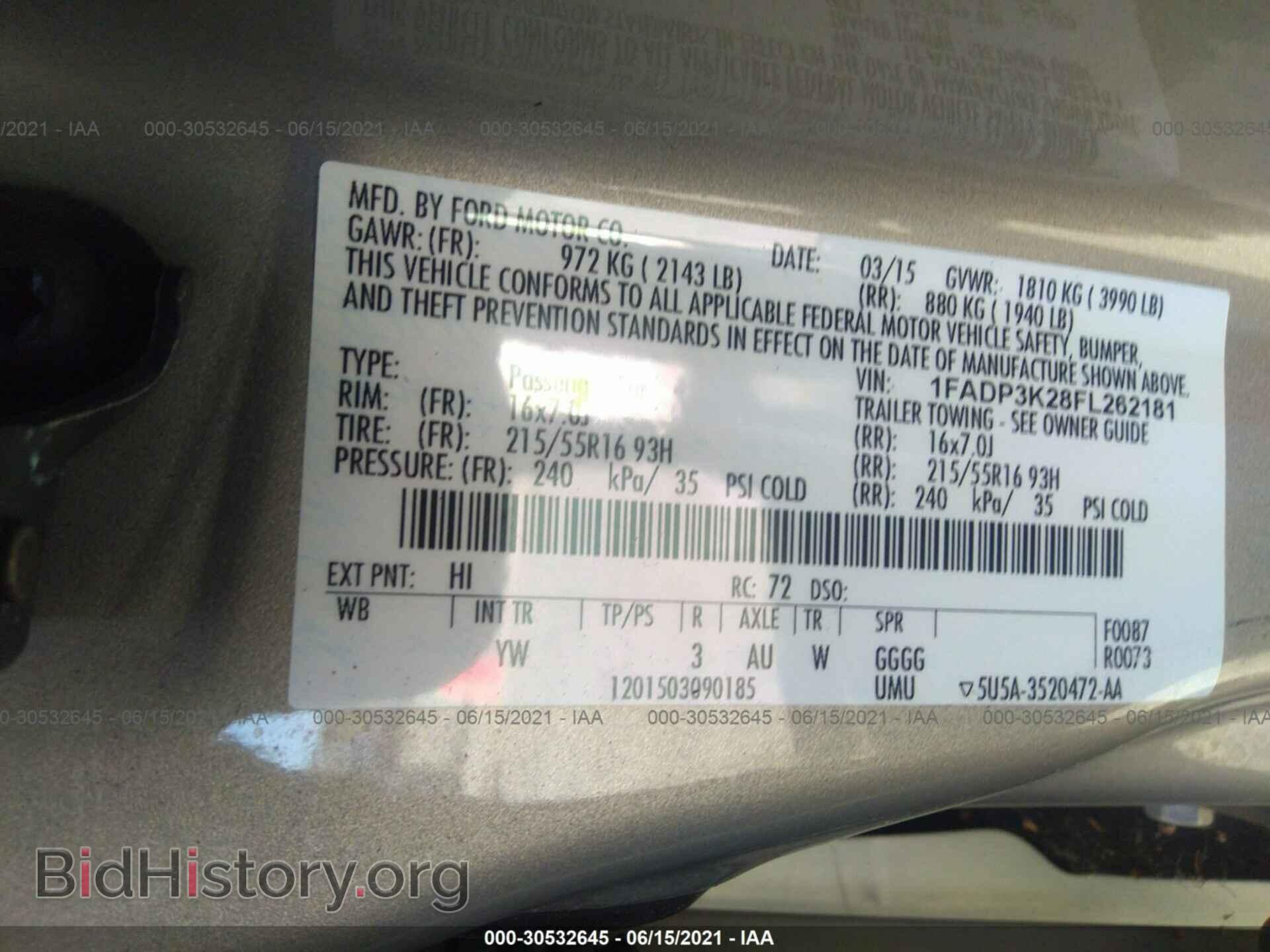 2015 FORD FOCUS - VIN: 1FADP3K28FL262181 - Фото 9