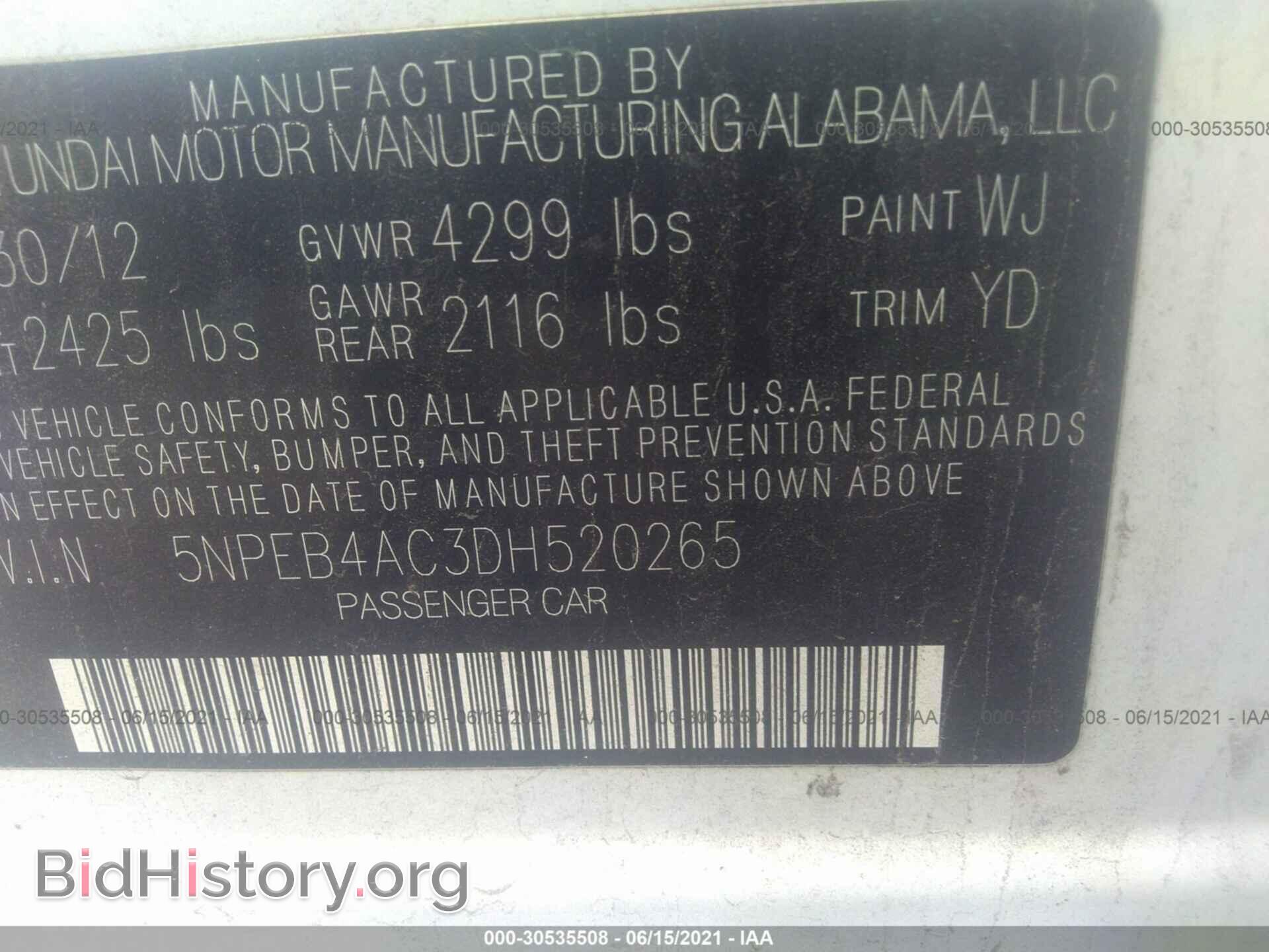 2013 HYUNDAI SONATA - VIN: 5NPEB4AC3DH520265 - Фото 9