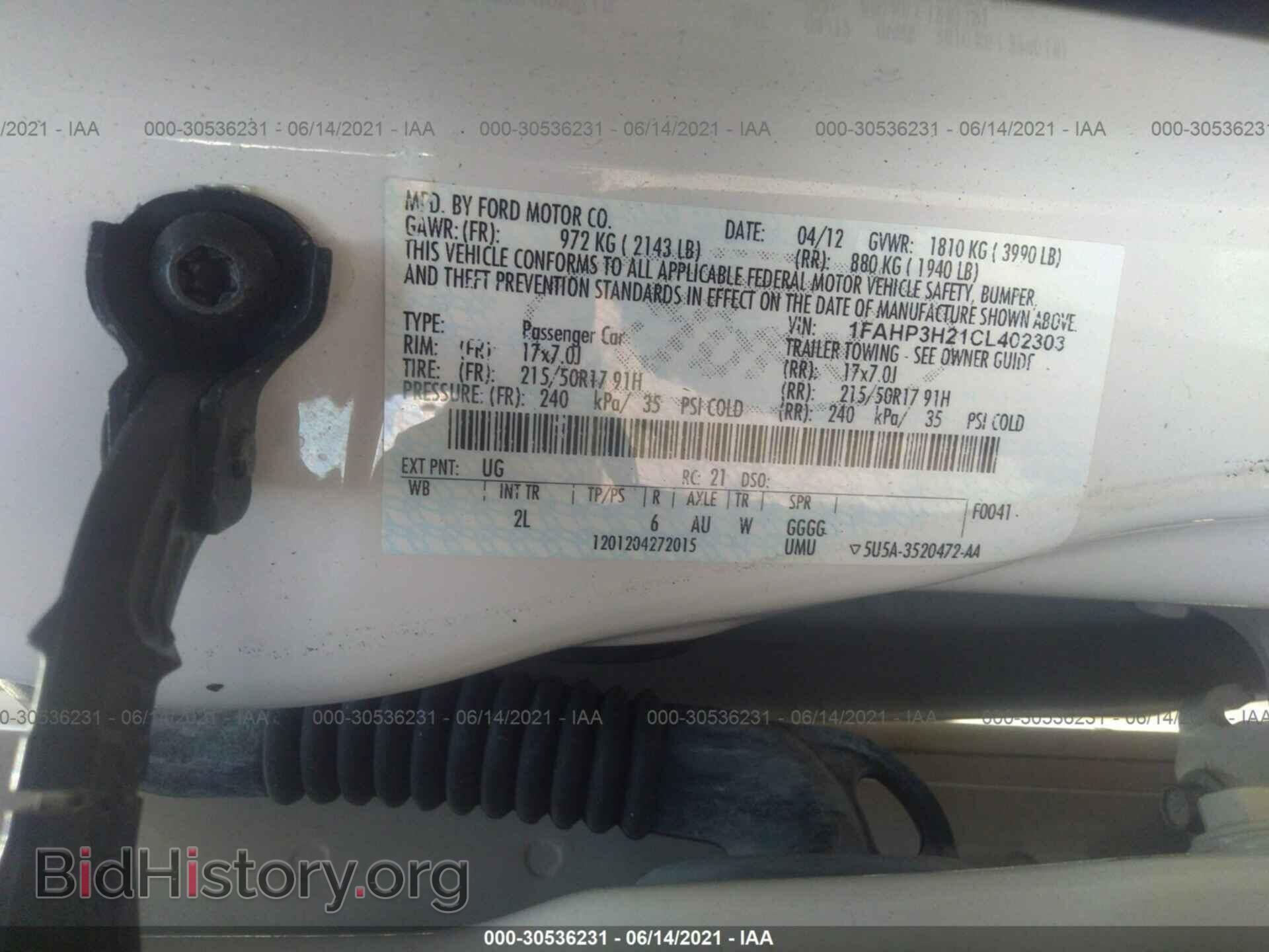 2012 FORD FOCUS - VIN: 1FAHP3H21CL402303 - Фото 9