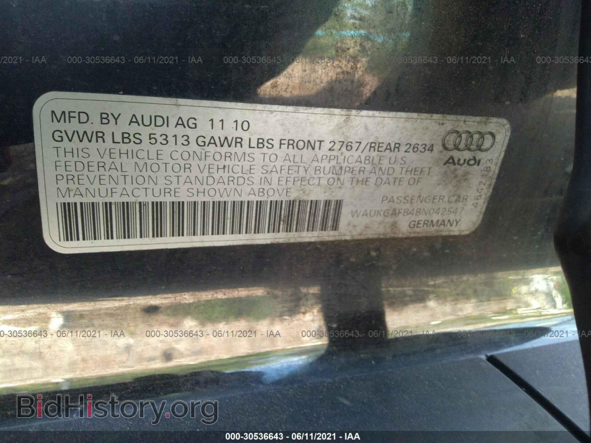 2011 AUDI A6 - VIN: WAUKGAFB4BN042547 - Фото 9