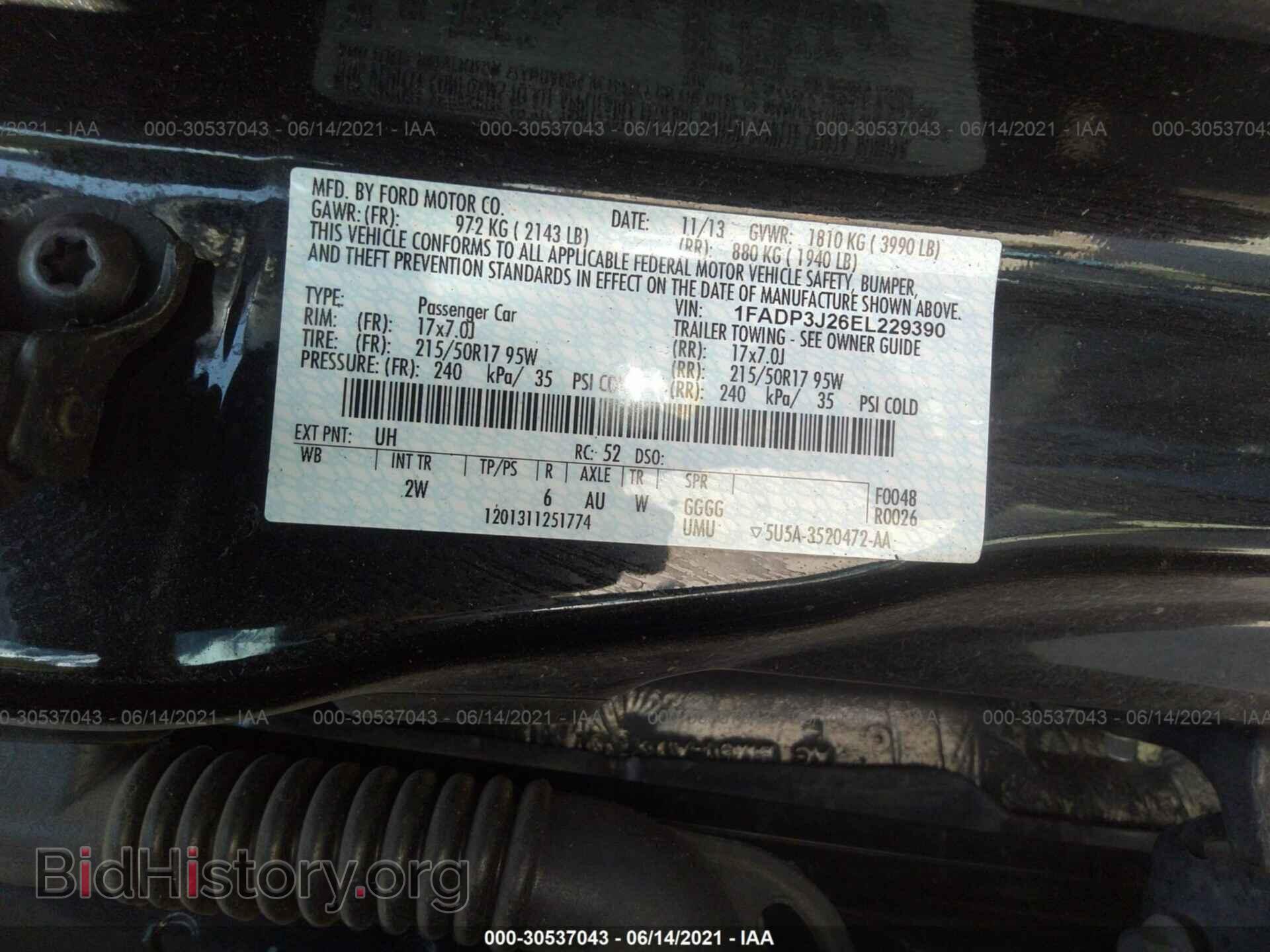 2014 FORD FOCUS - VIN: 1FADP3J26EL229390 - Фото 9
