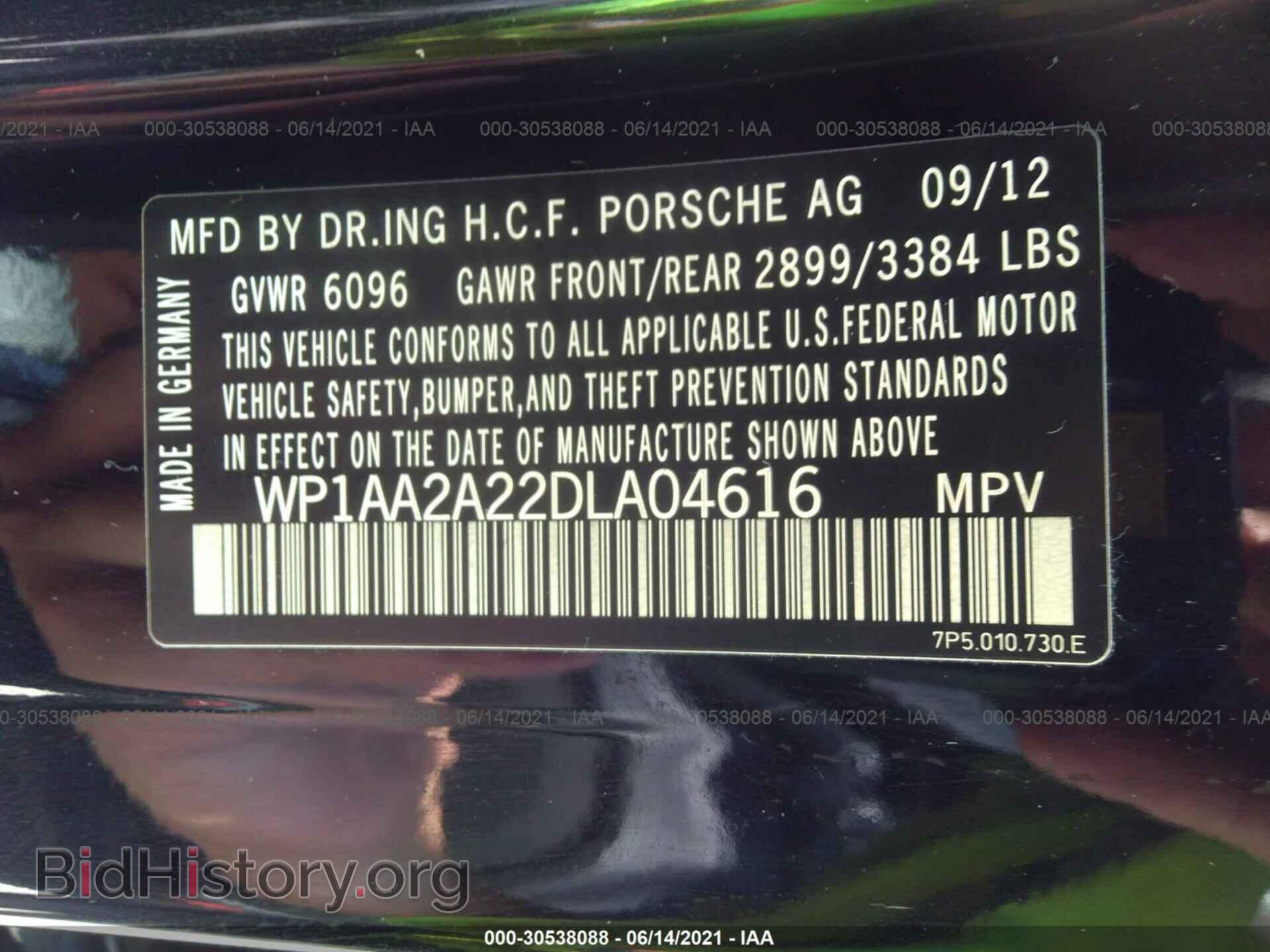 2013 PORSCHE CAYENNE - VIN: WP1AA2A22DLA04616 - Фото 9
