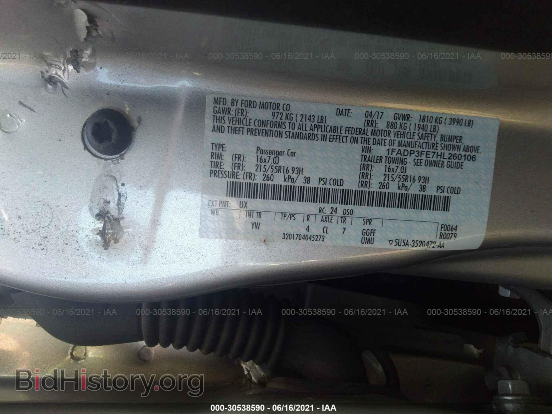 2017 FORD FOCUS - VIN: 1FADP3FE7HL260106 - Фото 9