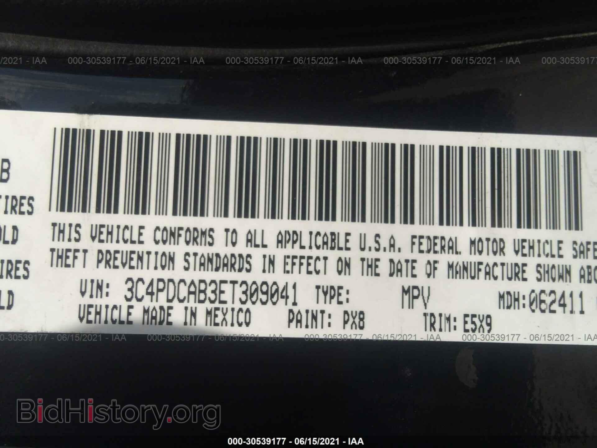 2014 DODGE JOURNEY - VIN: 3C4PDCAB3ET309041 - Фото 9