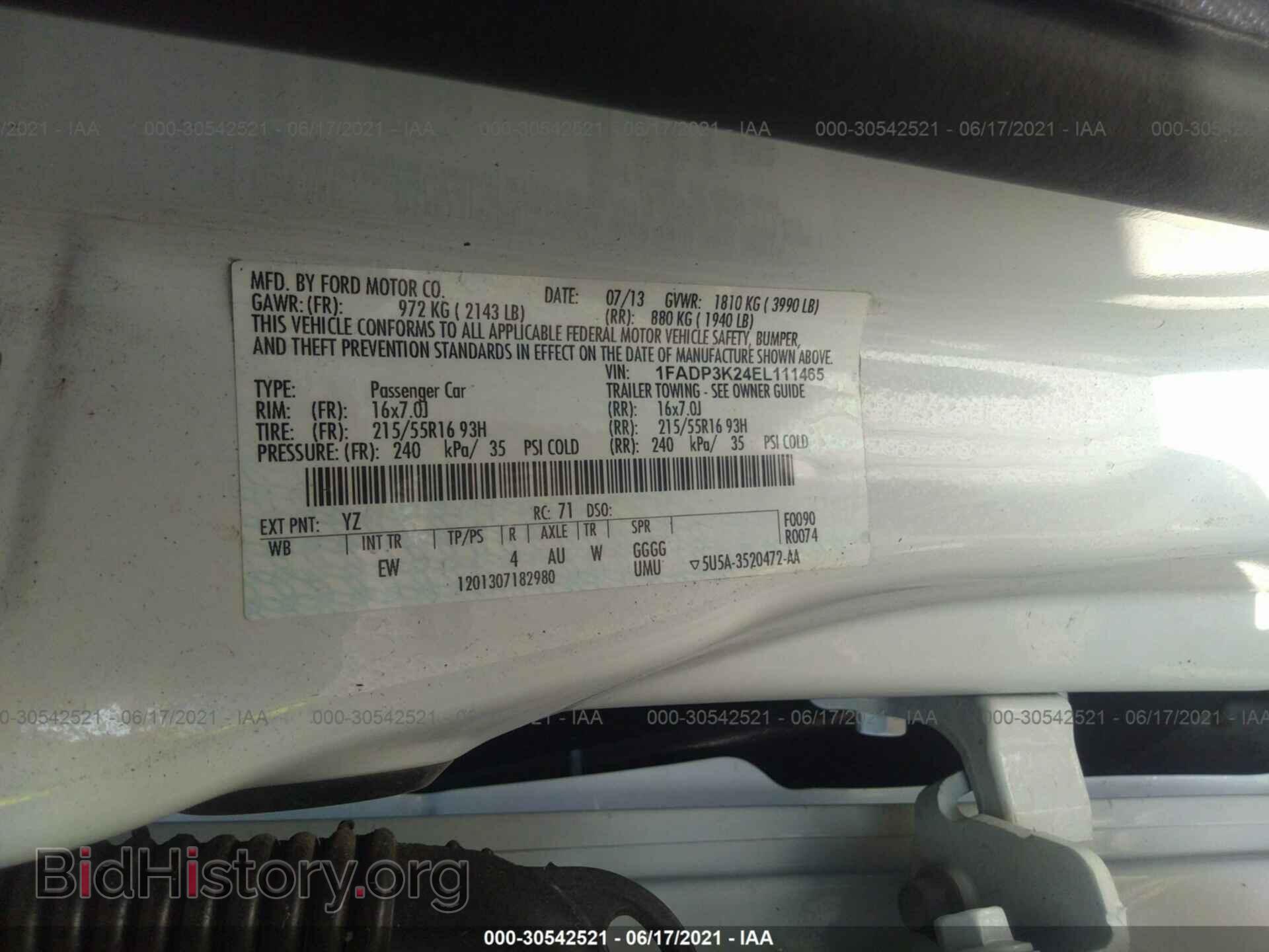 2014 FORD FOCUS - VIN: 1FADP3K24EL111465 - Фото 9