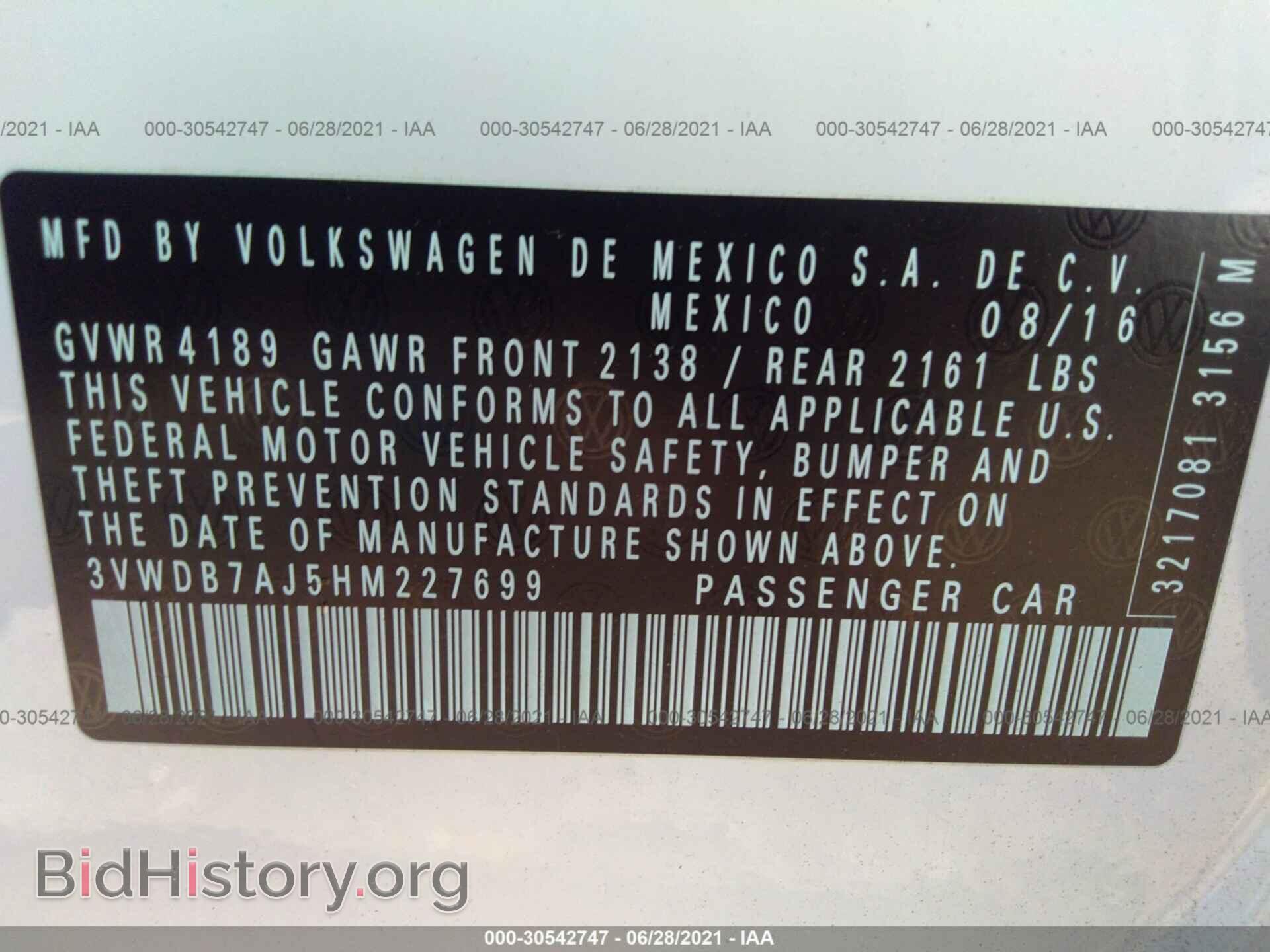2017 VOLKSWAGEN JETTA - VIN: 3VWDB7AJ5HM227699 - Фото 9