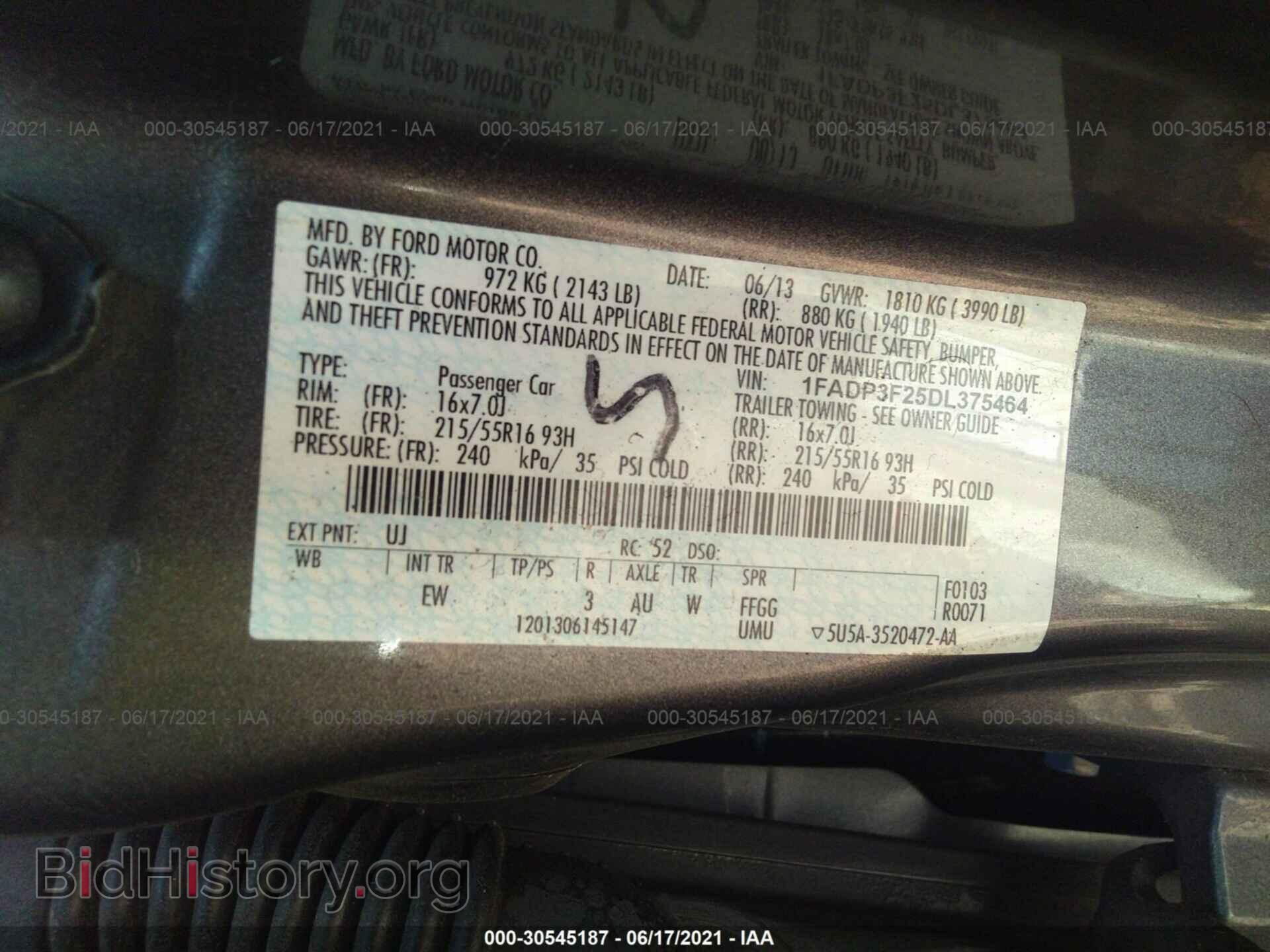 2013 FORD FOCUS - VIN: 1FADP3F25DL375464 - Фото 9