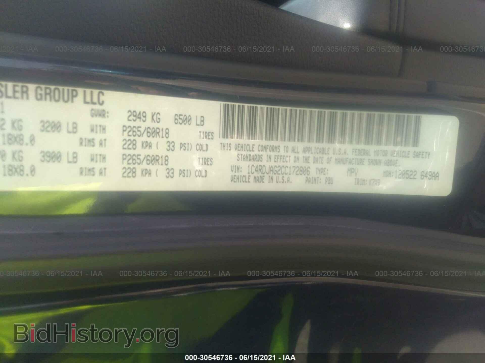 2012 DODGE DURANGO - VIN: 1C4RDJAG2CC172806 - Photo 9
