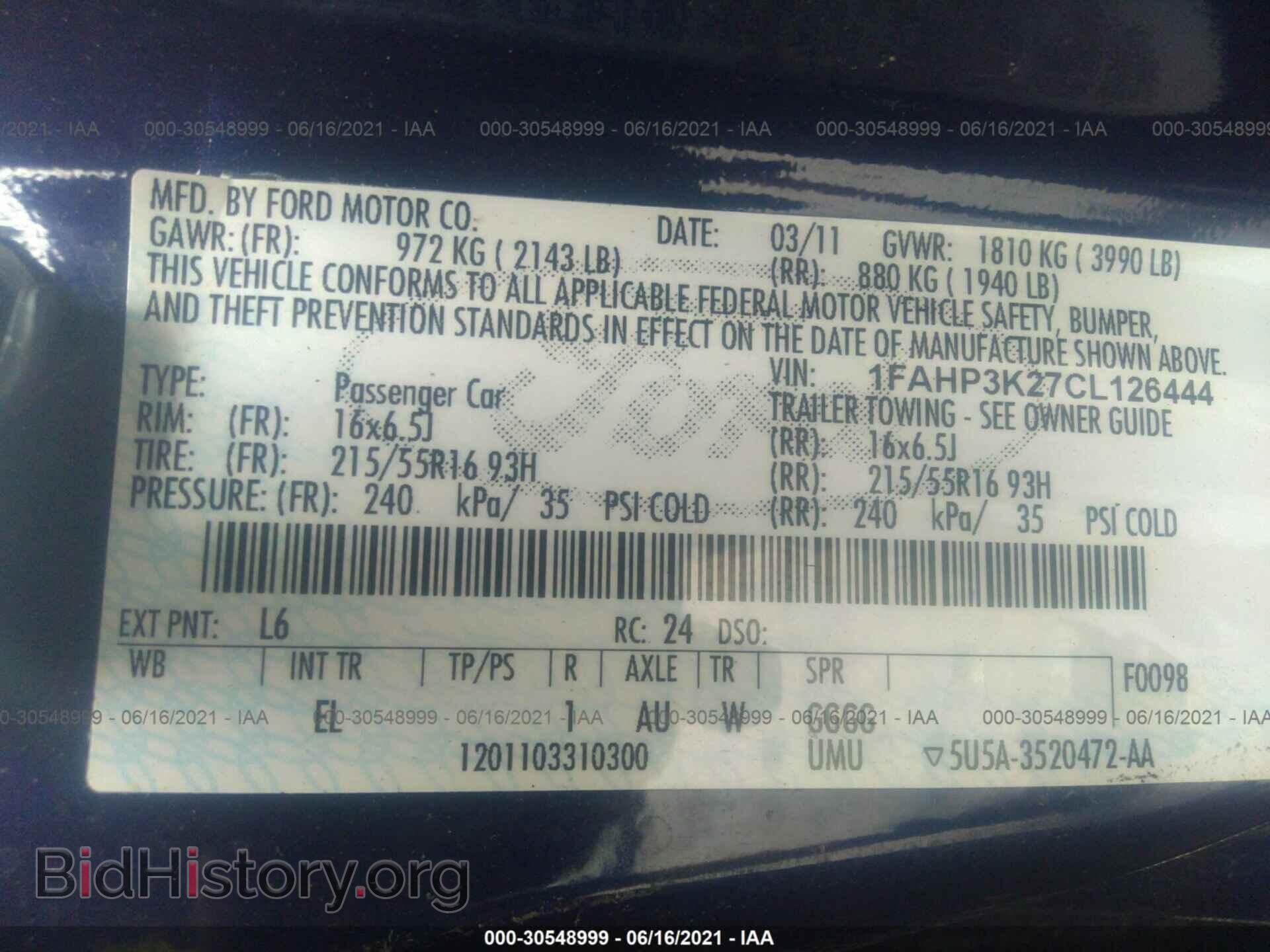 2012 FORD FOCUS - VIN: 1FAHP3K27CL126444 - Фото 9