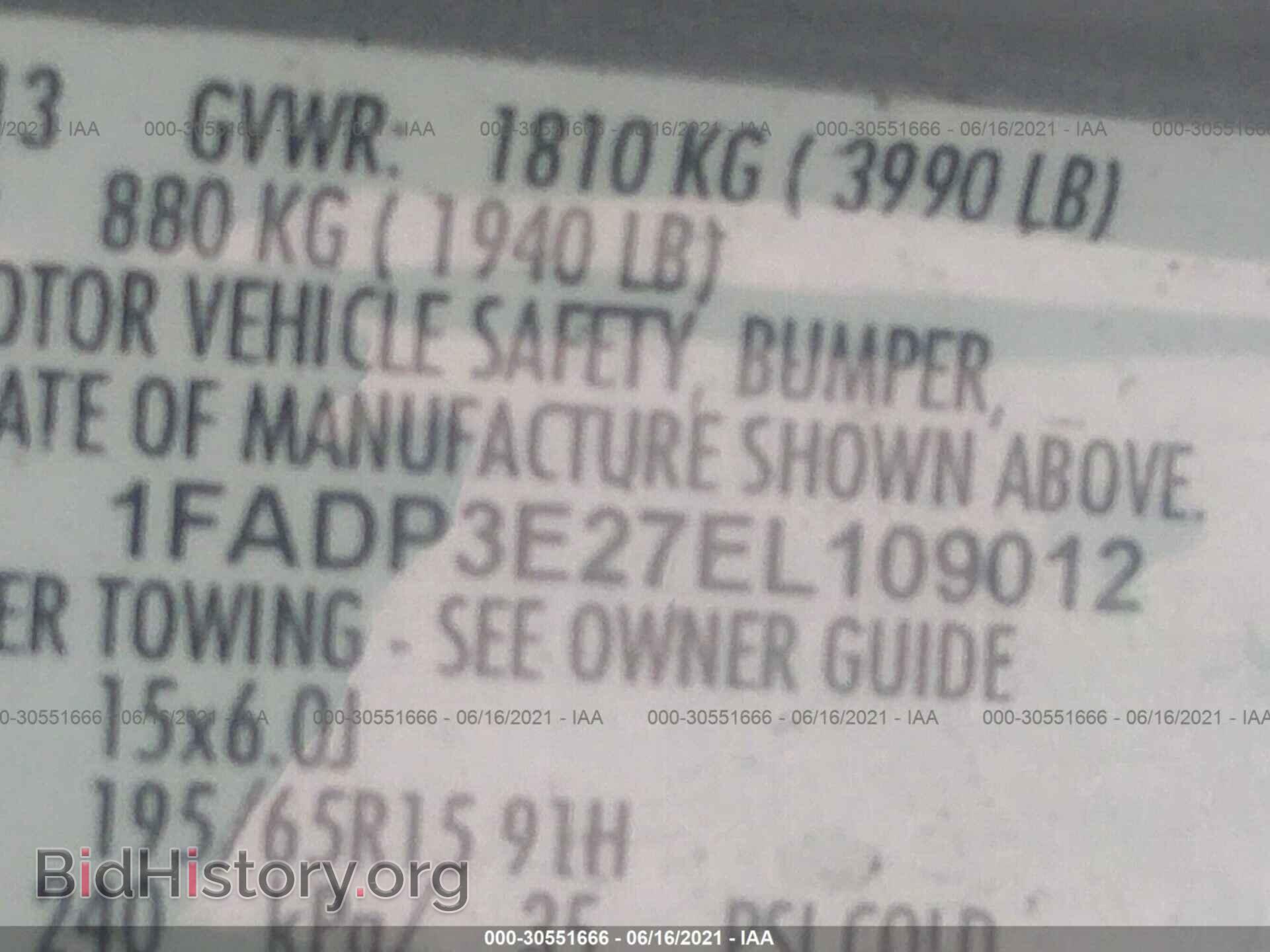 2014 FORD FOCUS - VIN: 1FADP3E27EL109012 - Фото 9