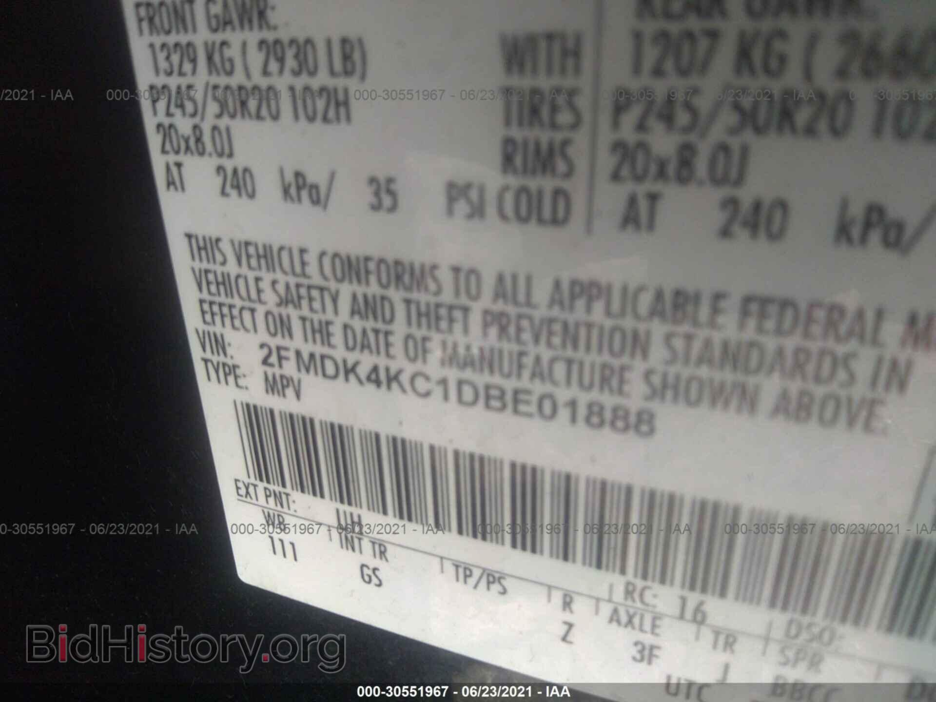 2013 FORD EDGE - VIN: 2FMDK4KC1DBE01888 - Photo 9