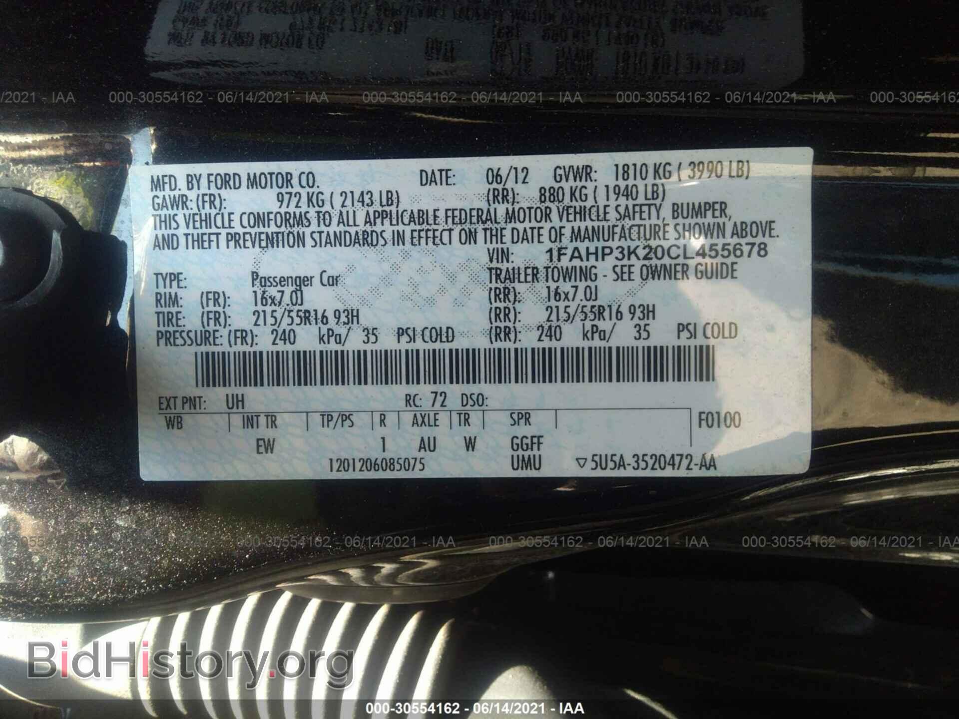 2012 FORD FOCUS - VIN: 1FAHP3K20CL455678 - Фото 9
