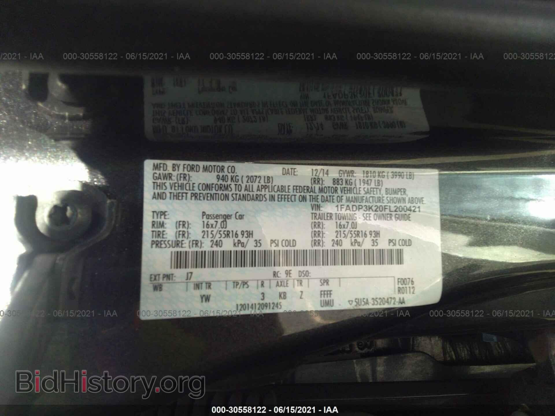 2015 FORD FOCUS - VIN: 1FADP3K20FL200421 - Фото 9