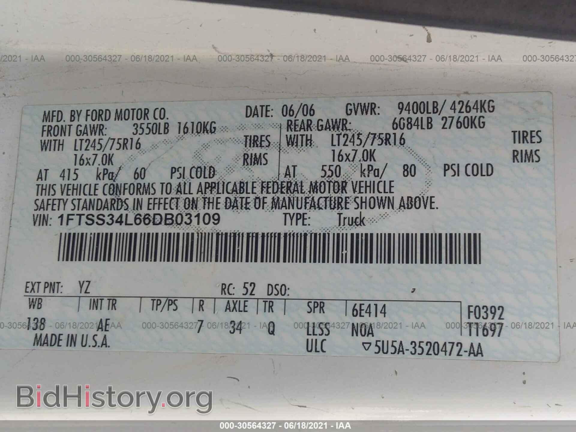 2006 FORD ECONOLINE CARGO VAN - VIN: 1FTSS34L66DB03109 - Photo 9