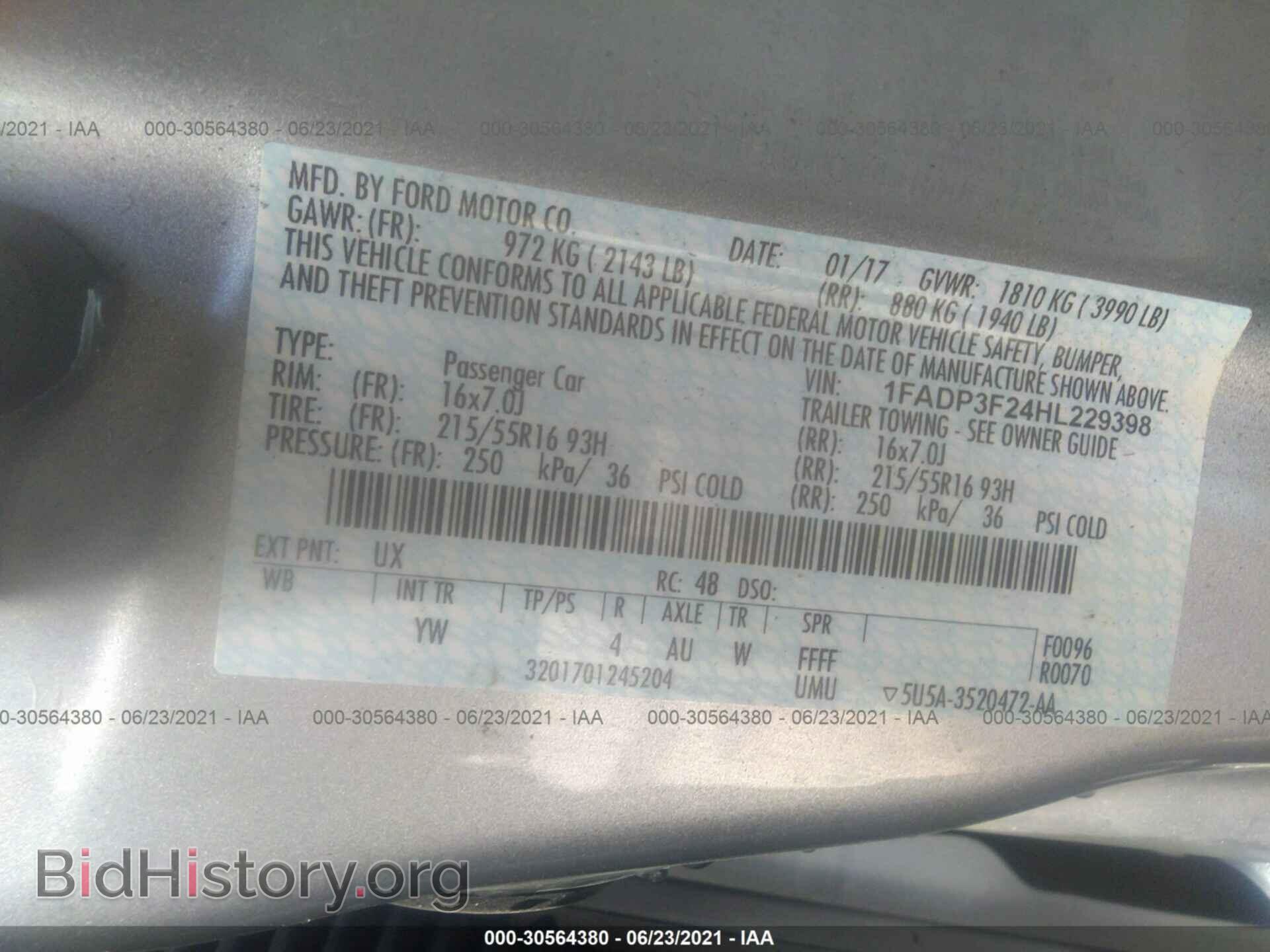 2017 FORD FOCUS - VIN: 1FADP3F24HL229398 - Photo 9