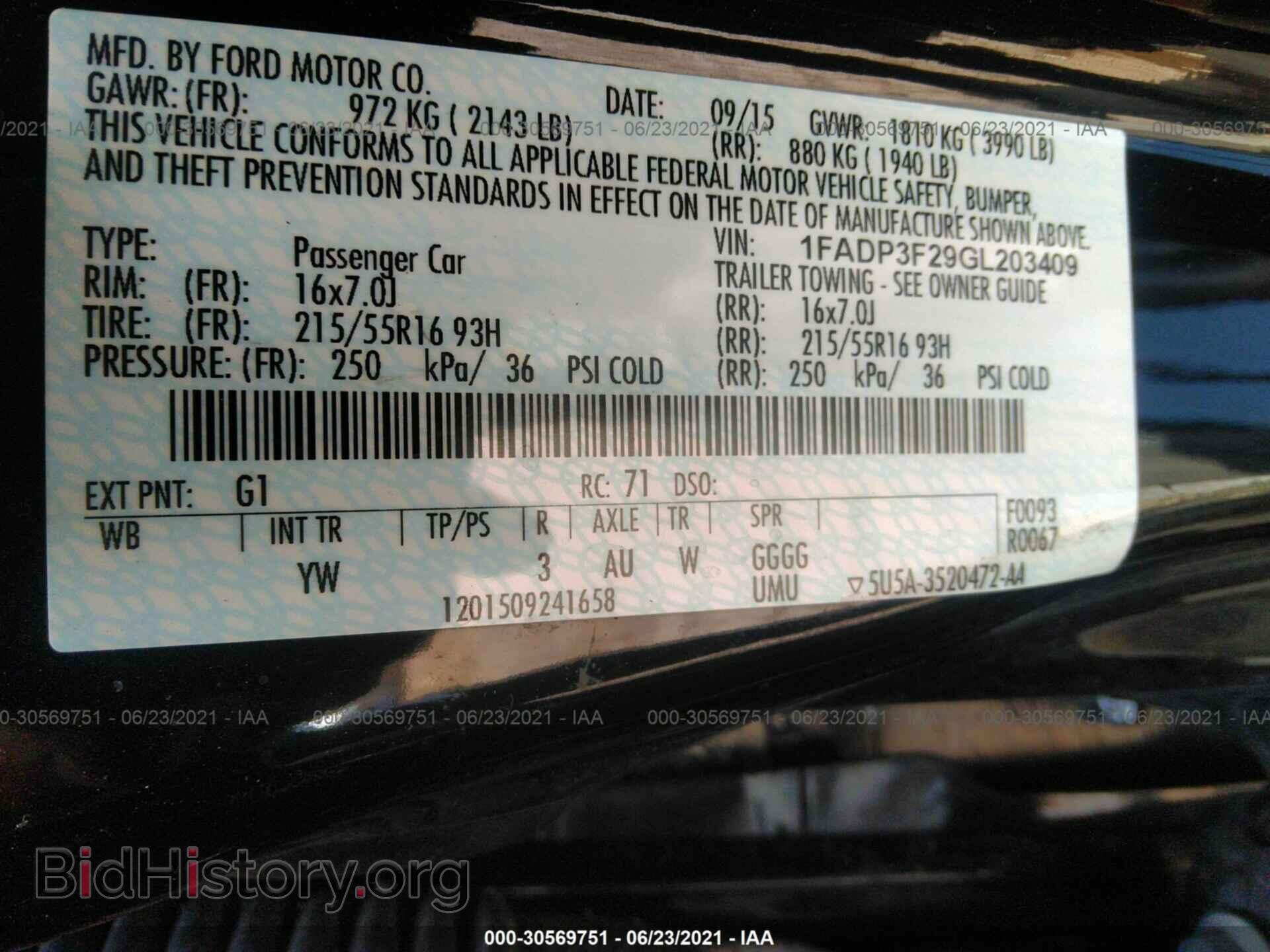 2016 FORD FOCUS - VIN: 1FADP3F29GL203409 - Фото 9